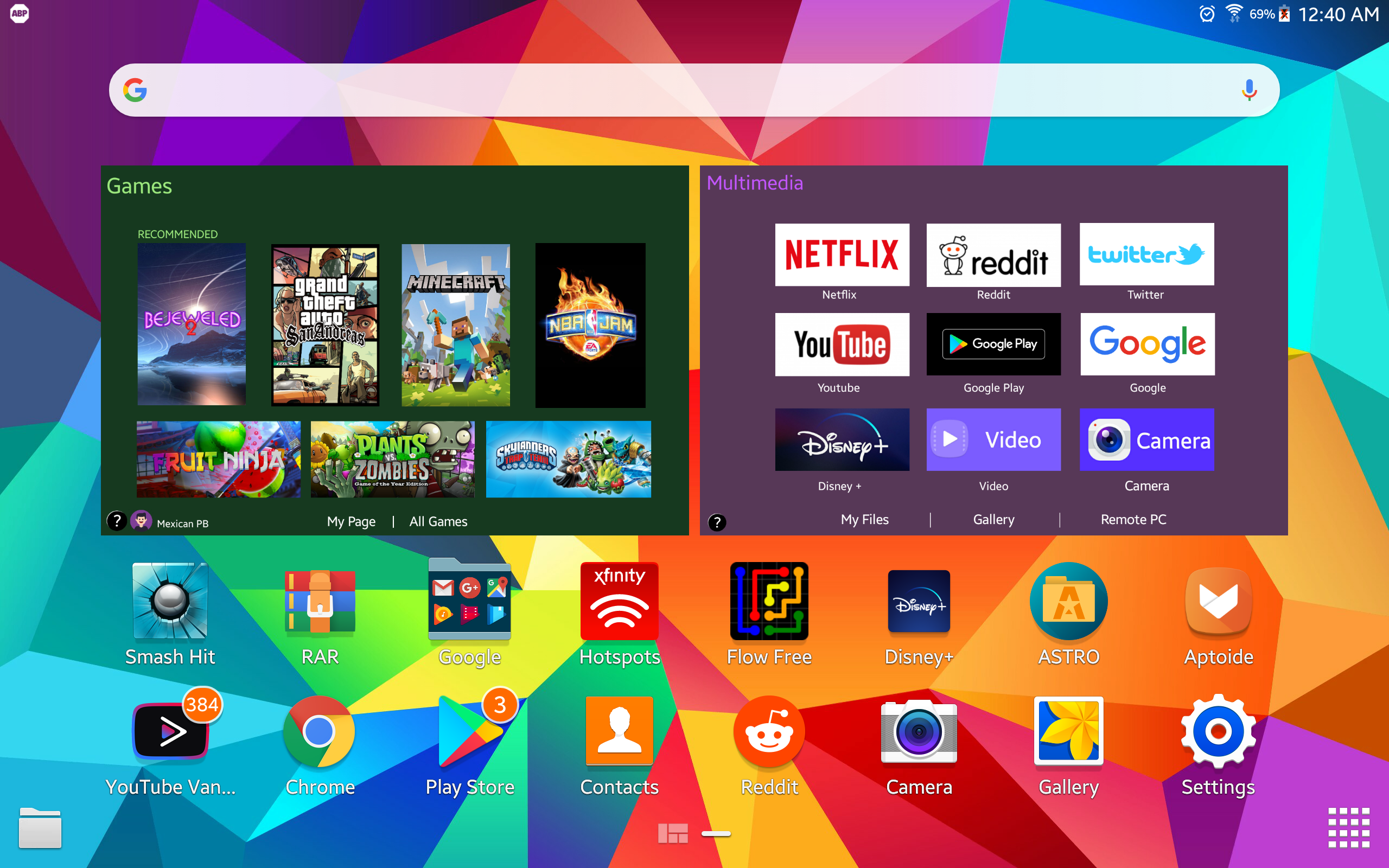 Try to recreated the games and mutilmedia tabs on the old samsung smart