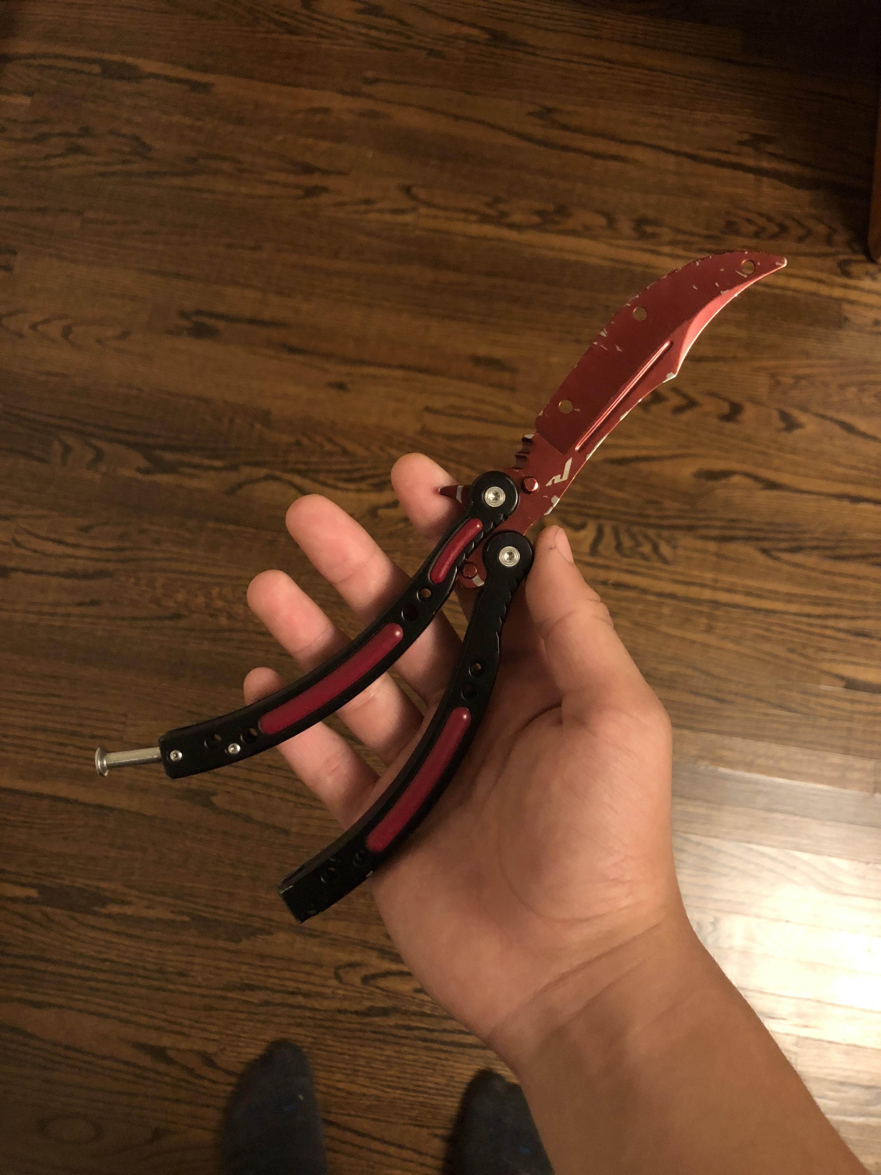 Got a practice Slaughter skin CSGO butterfly knife r/csgo