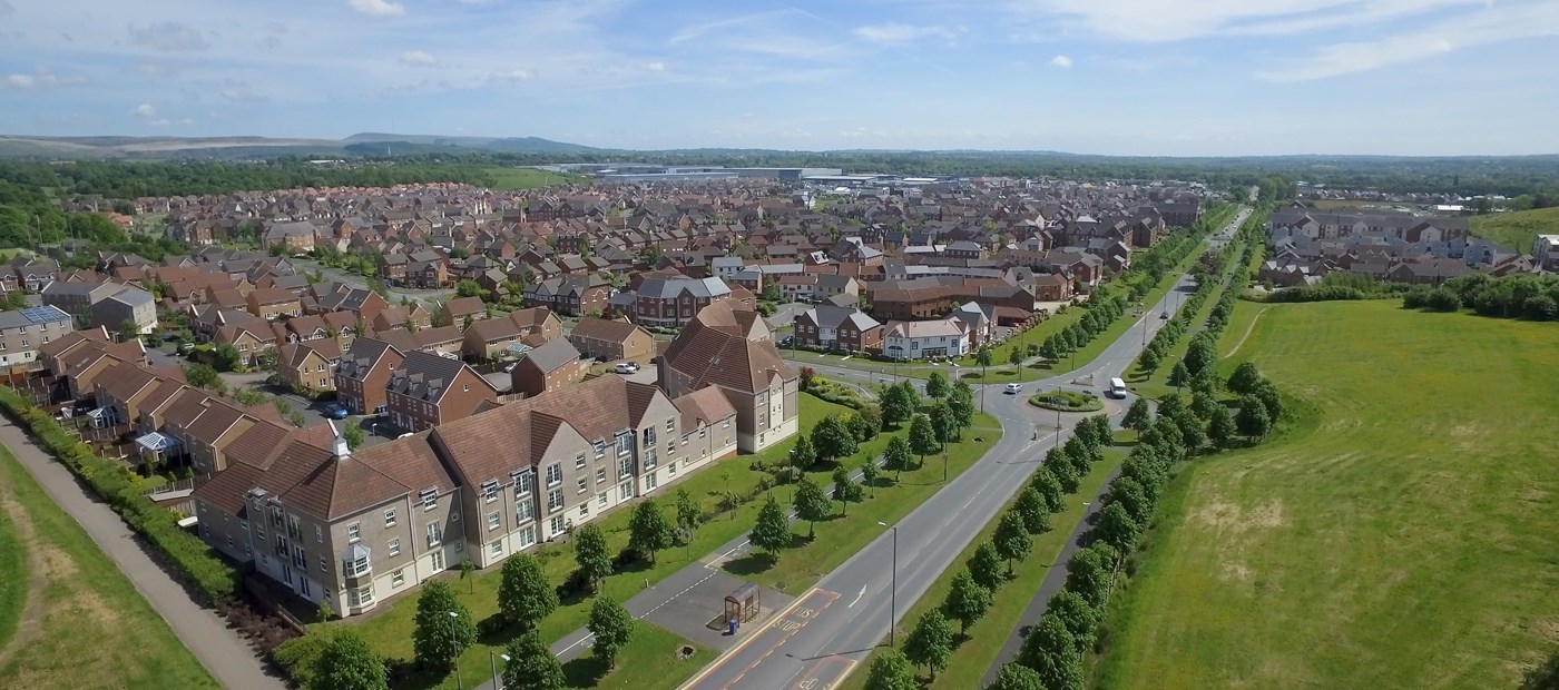 Buckshaw Village, designed as an ecofriendly British commuter town for nearby Manchester. The