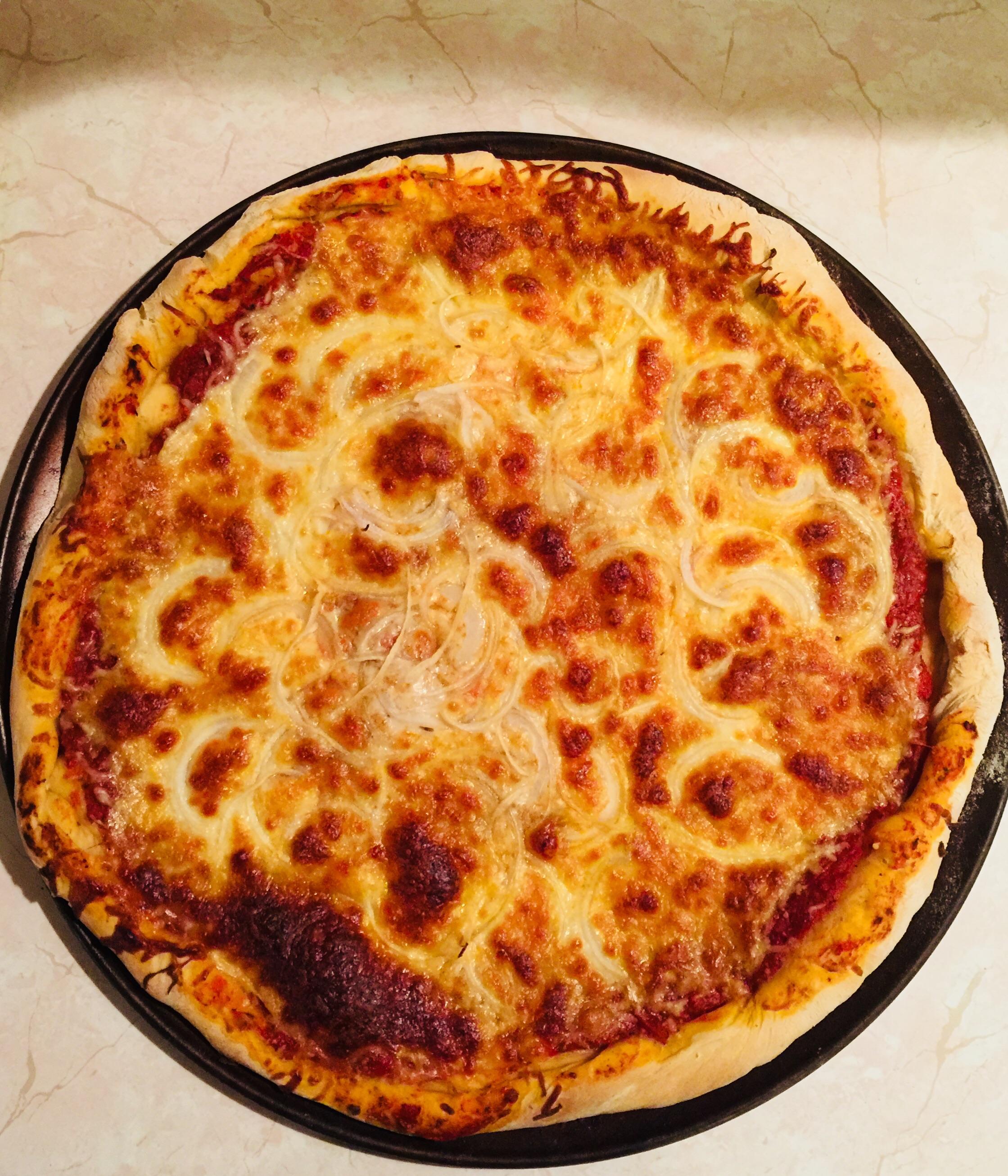 [Homemade] Cheese and Onion Pizza r/food