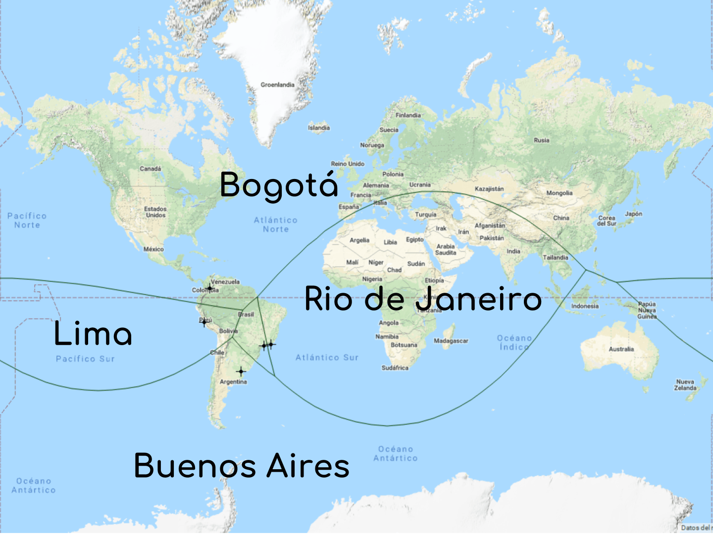 Nearest Major City in South America [Mercator] [OC] [1440x1080] r/MapPorn