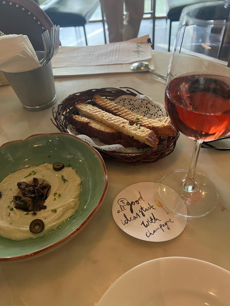 Hummus paired with some fine wine! r/wine
