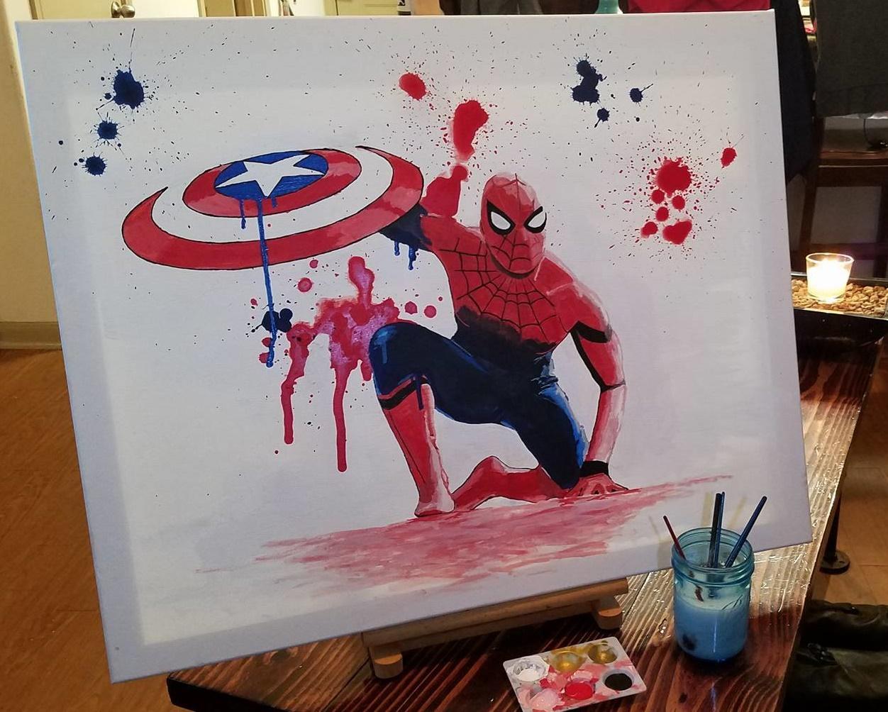 Spiderman Acrylic Painting r/Marvel