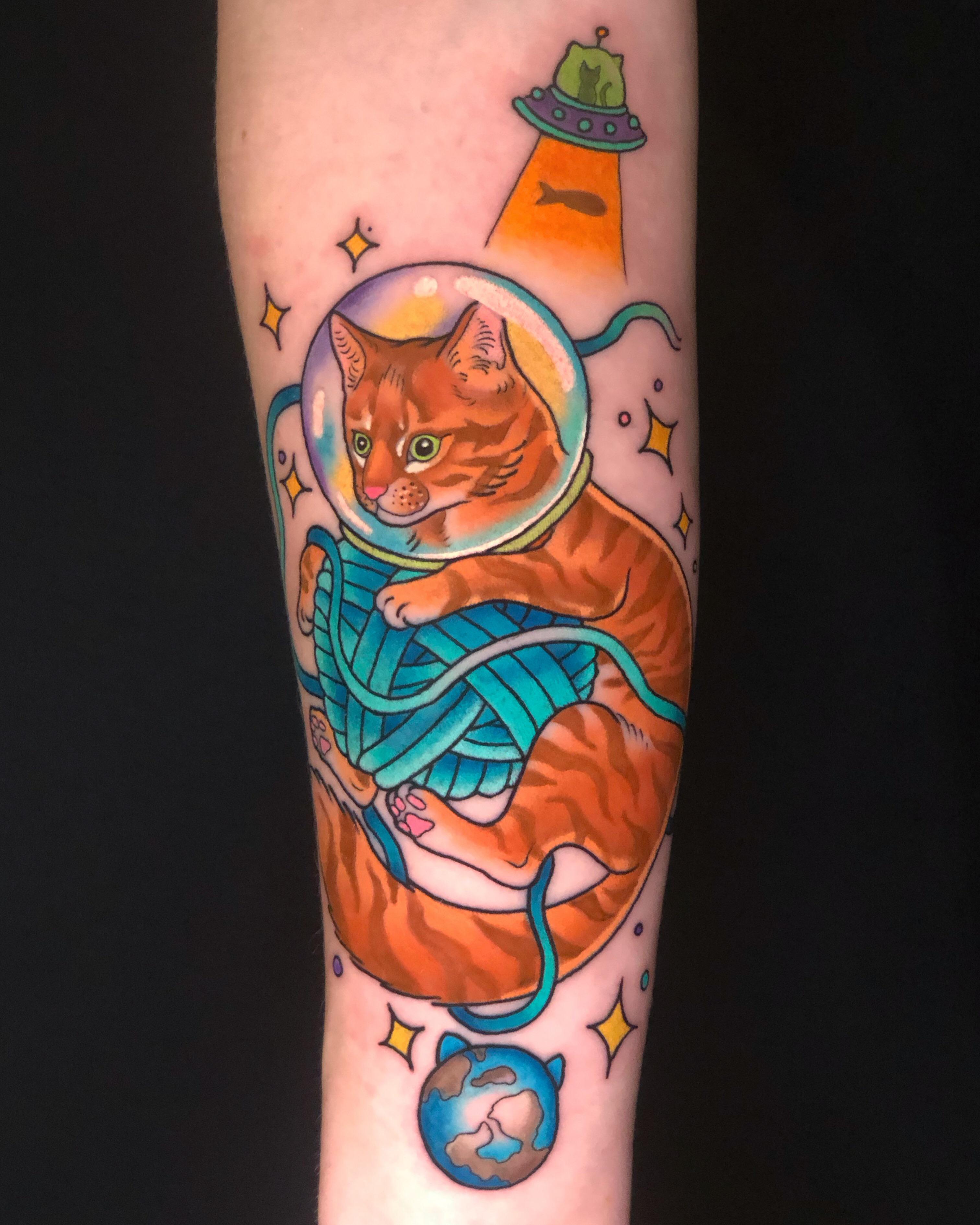 Catstronaut done at bright side tattoo Copenhagen by kest234 r/tattoo