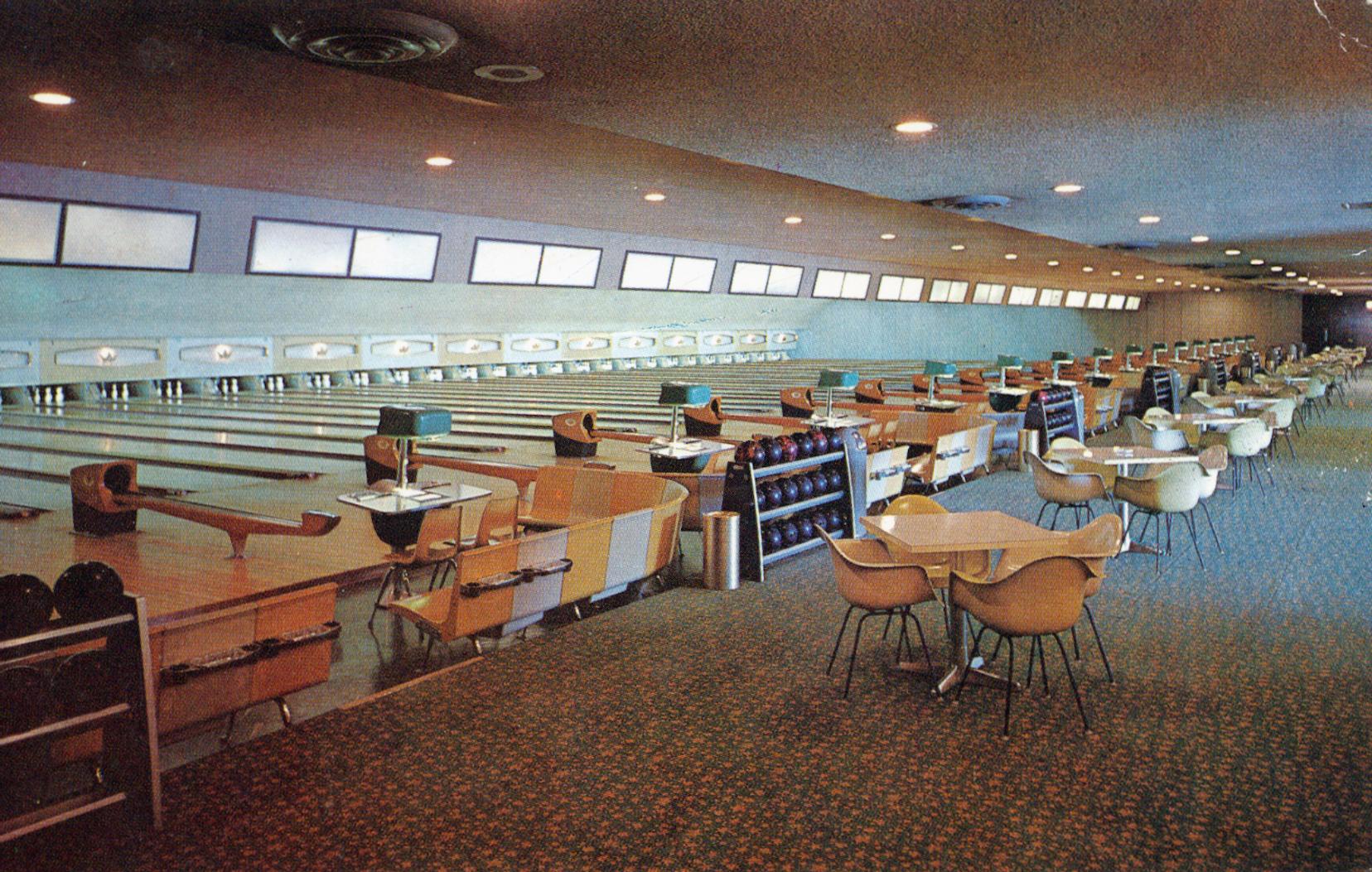 Bowling alleys with the original 1950s interiors Sadly they are