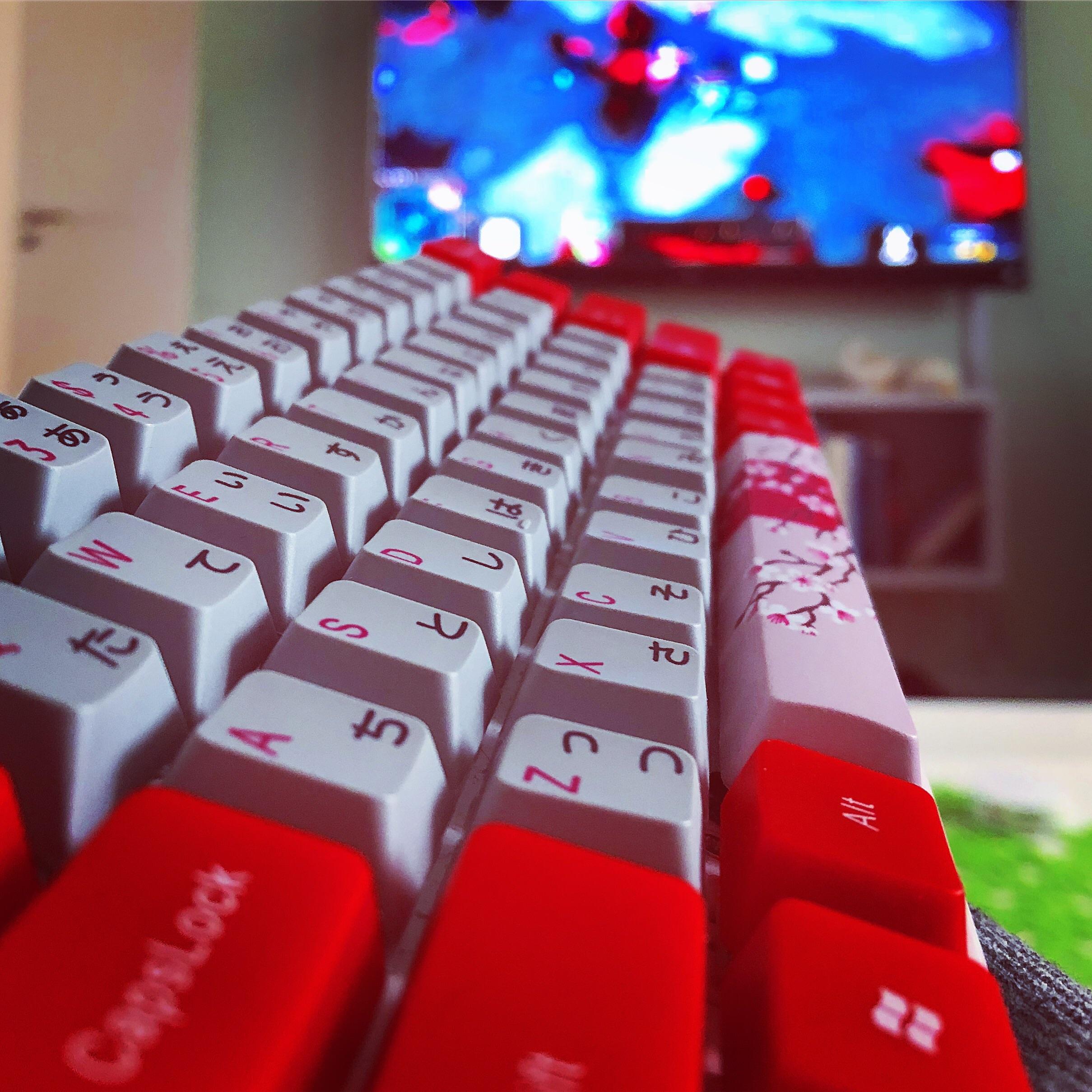 [photo] Japanese keycaps and Sakura space on Anne pro MechanicalKeyboards