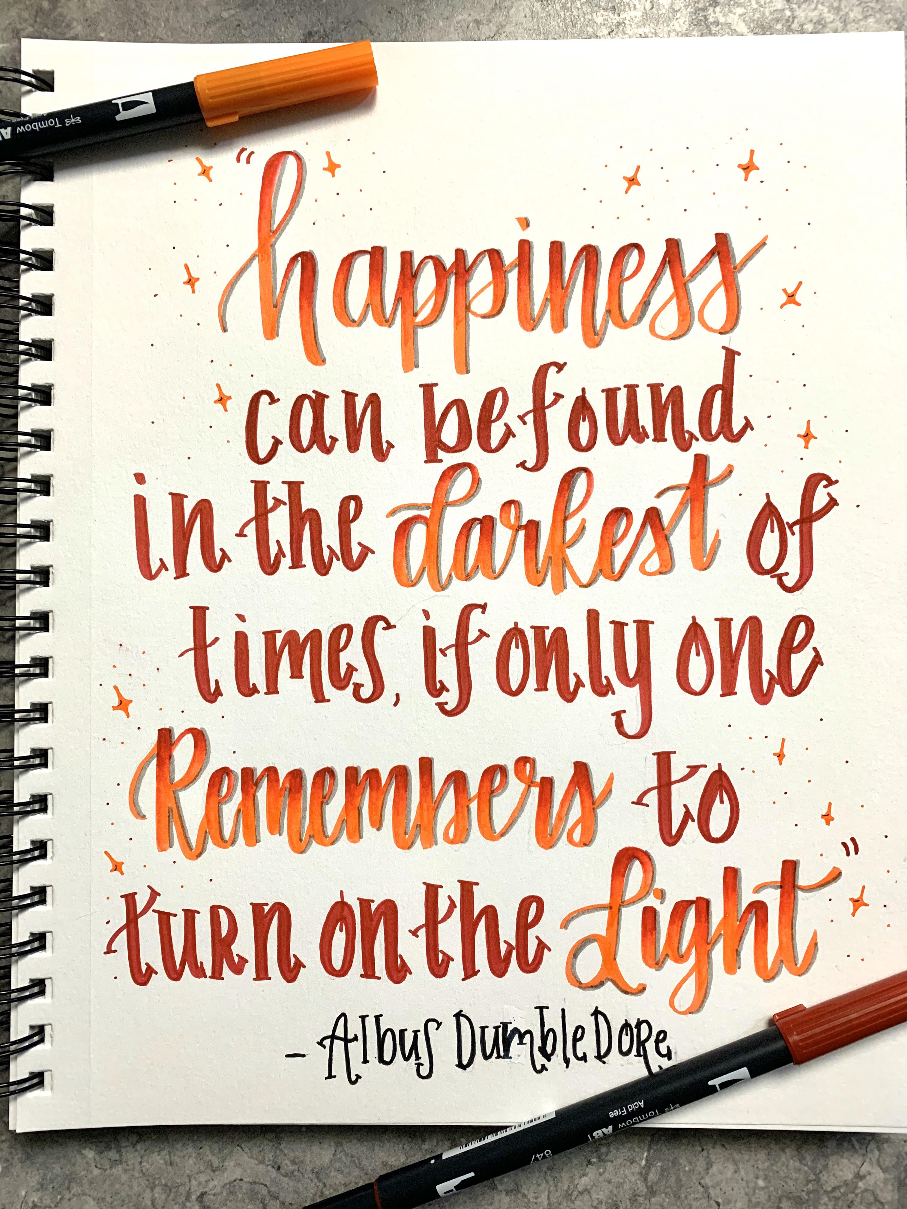 Really happy with how my favorite Harry Potter quote turned out ! r