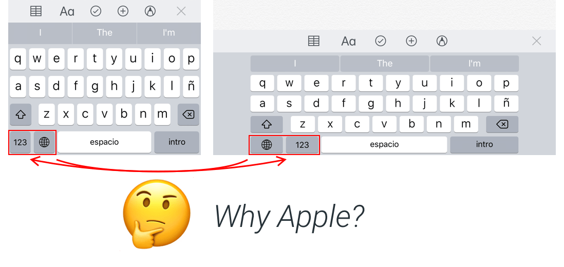 [Question] Why is the keyboard layout in landscape different than in
