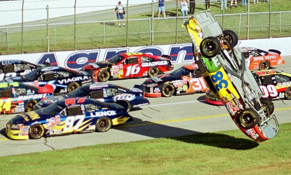 15 years ago today Elliott Sadler goes over once and a half onto his