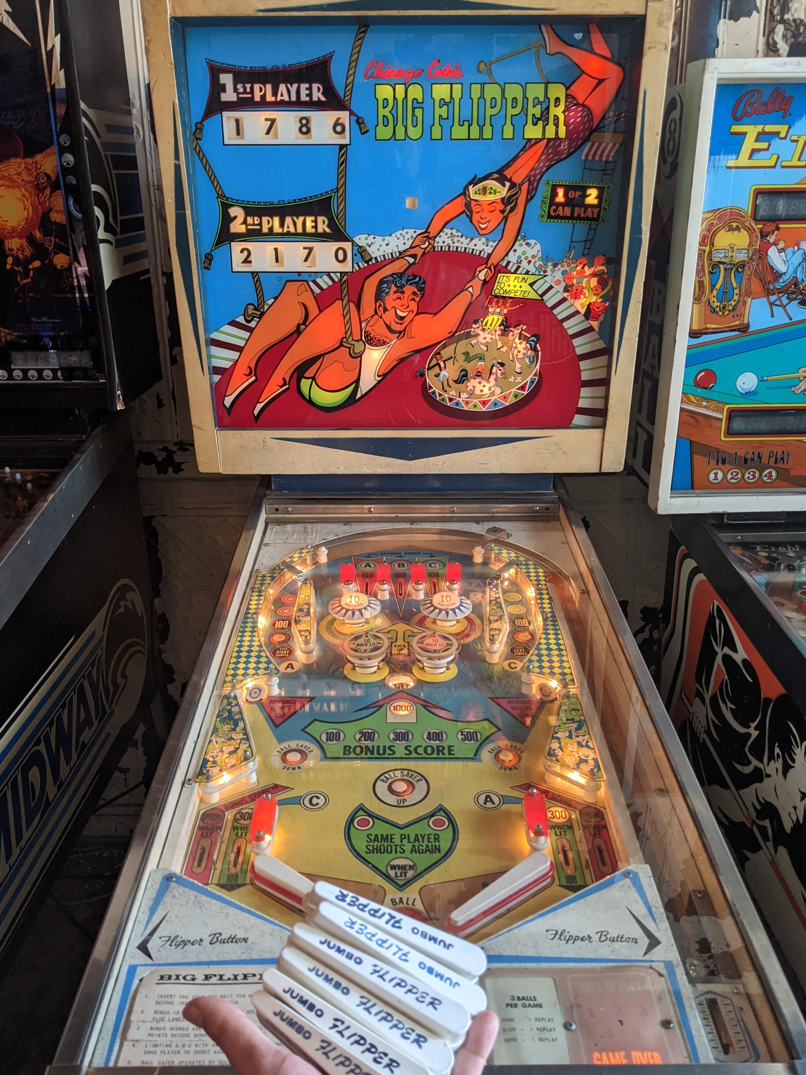 I have successfully cornered the market on Jumbo FLIPPER bats. r/pinball