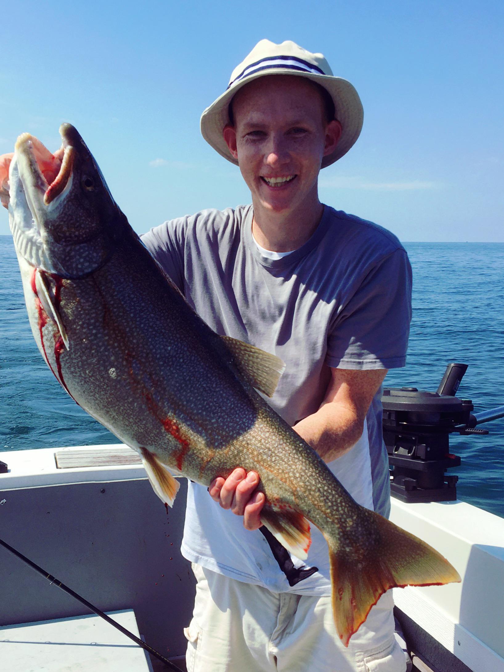First time fishing with downriggers! 15 lb Lake Trout r/Fishing