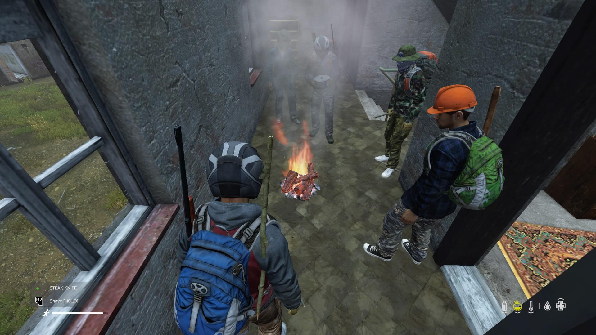 Took 5 of us to discover fire, this game is so fun. dayz
