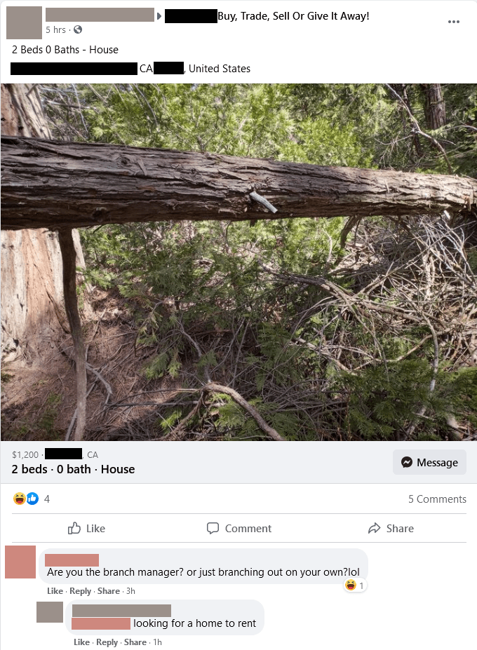 Househunting is not a laughing matter for the branch manager. r