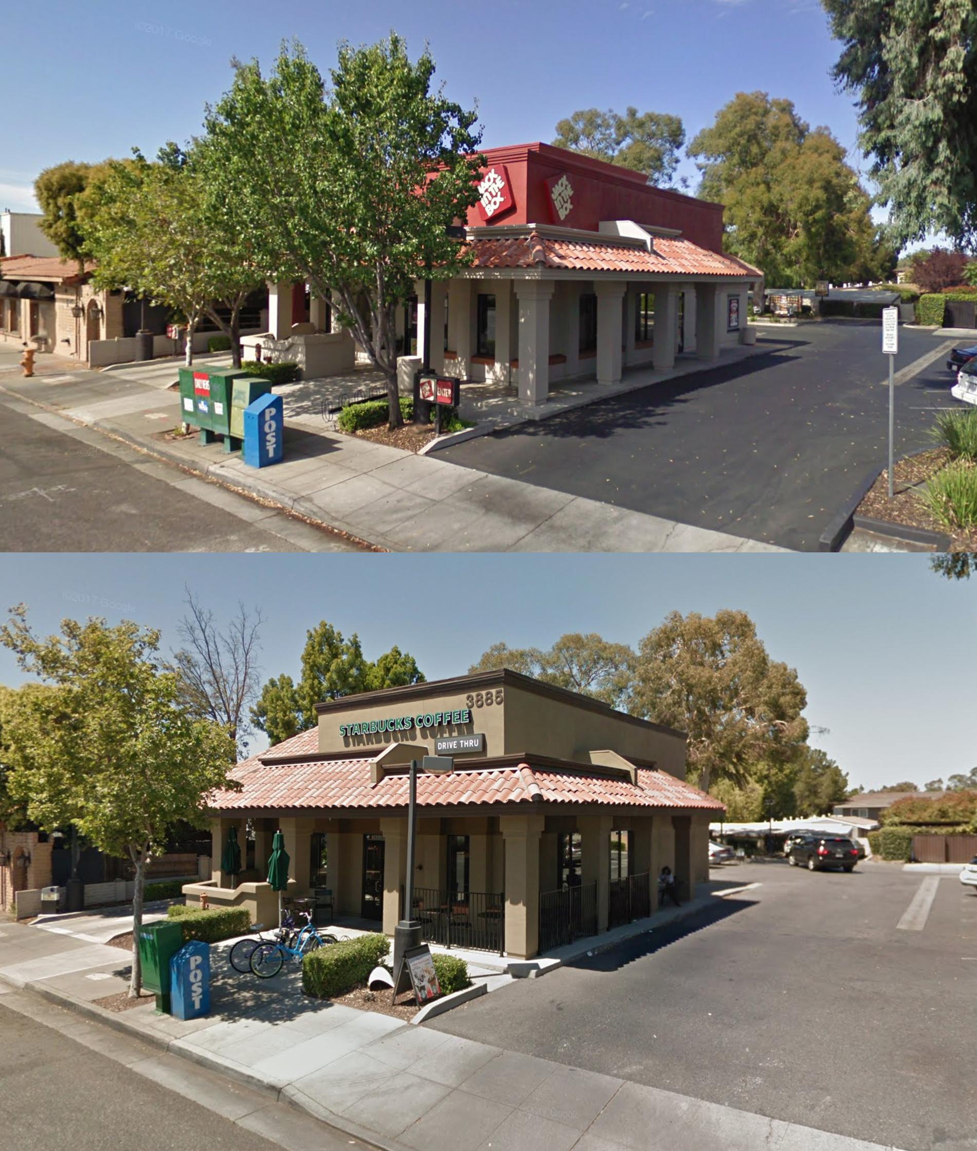 Jack in the Box a Starbucks in Palo Alto, CA NotFoolingAnybody