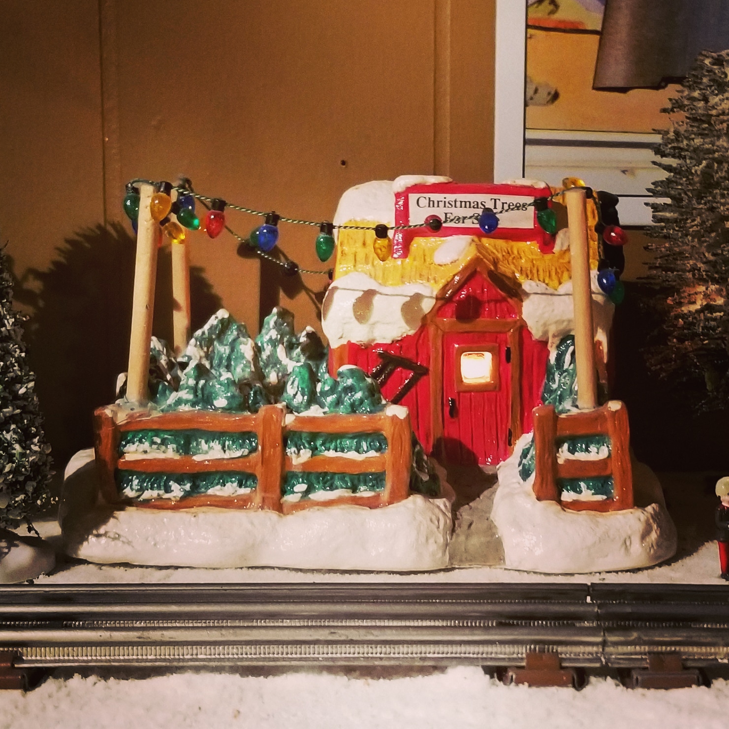 Turns out this old Christmas village Christmas tree lot that's been in