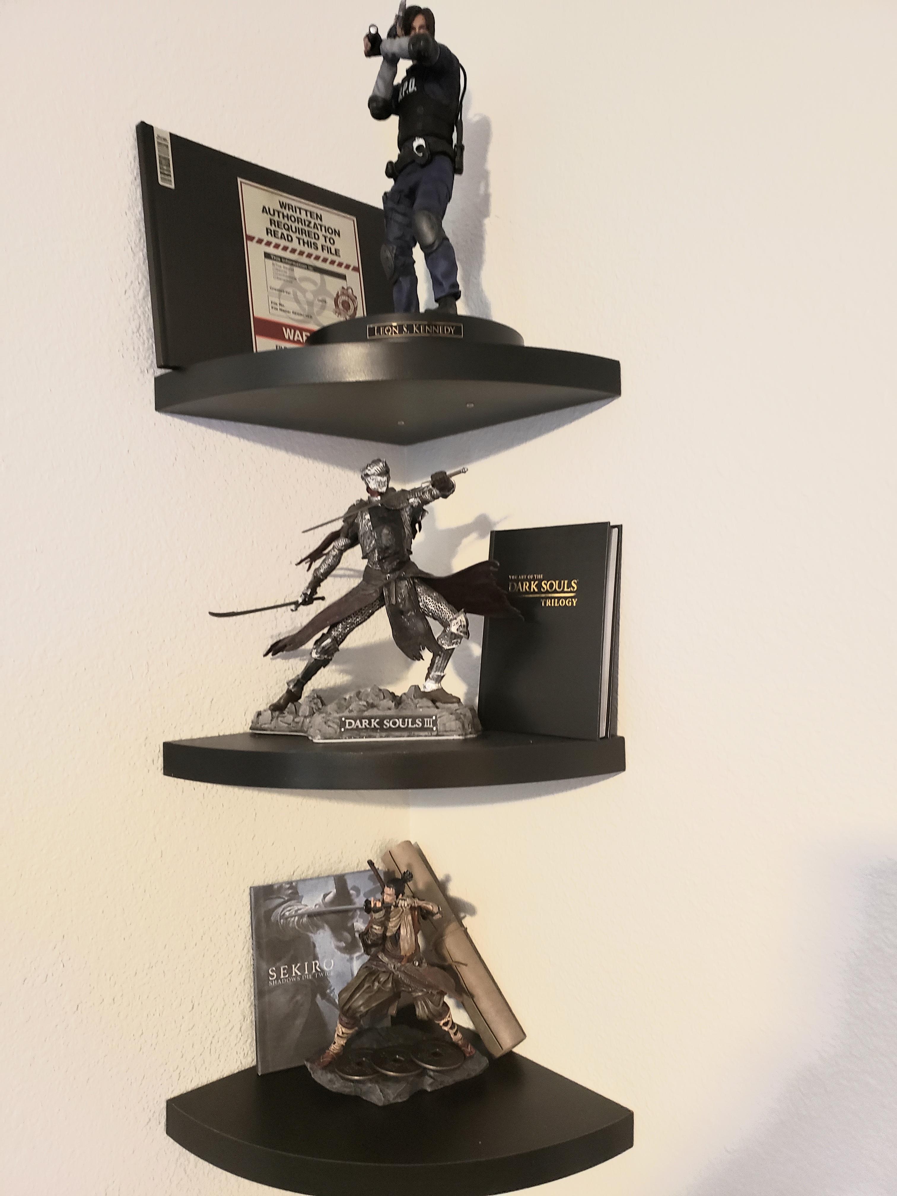 Added some shelves in my gameroom for collectors edition figurines r