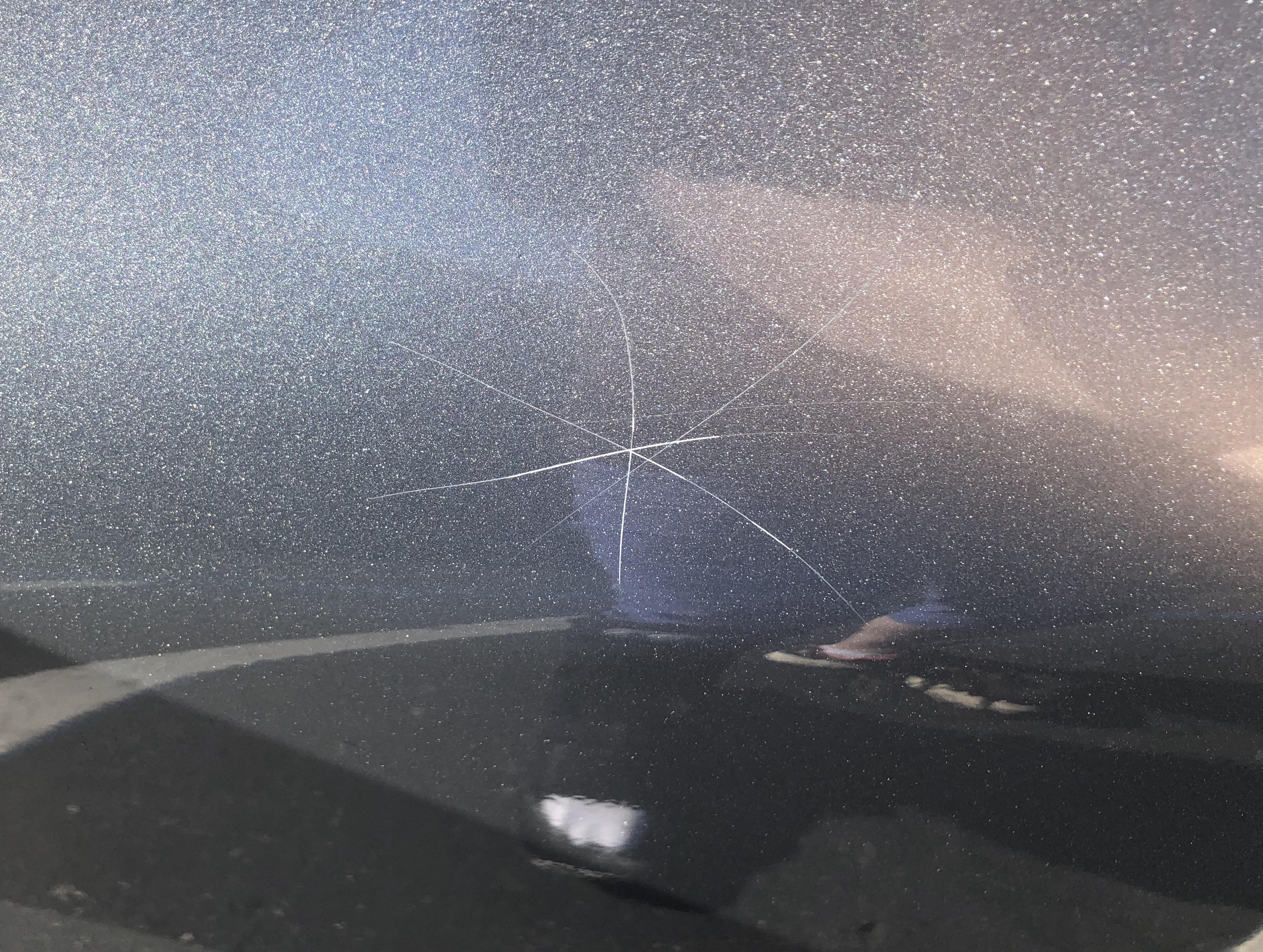 My youngest saw a small scratch on my car door and decided to improve