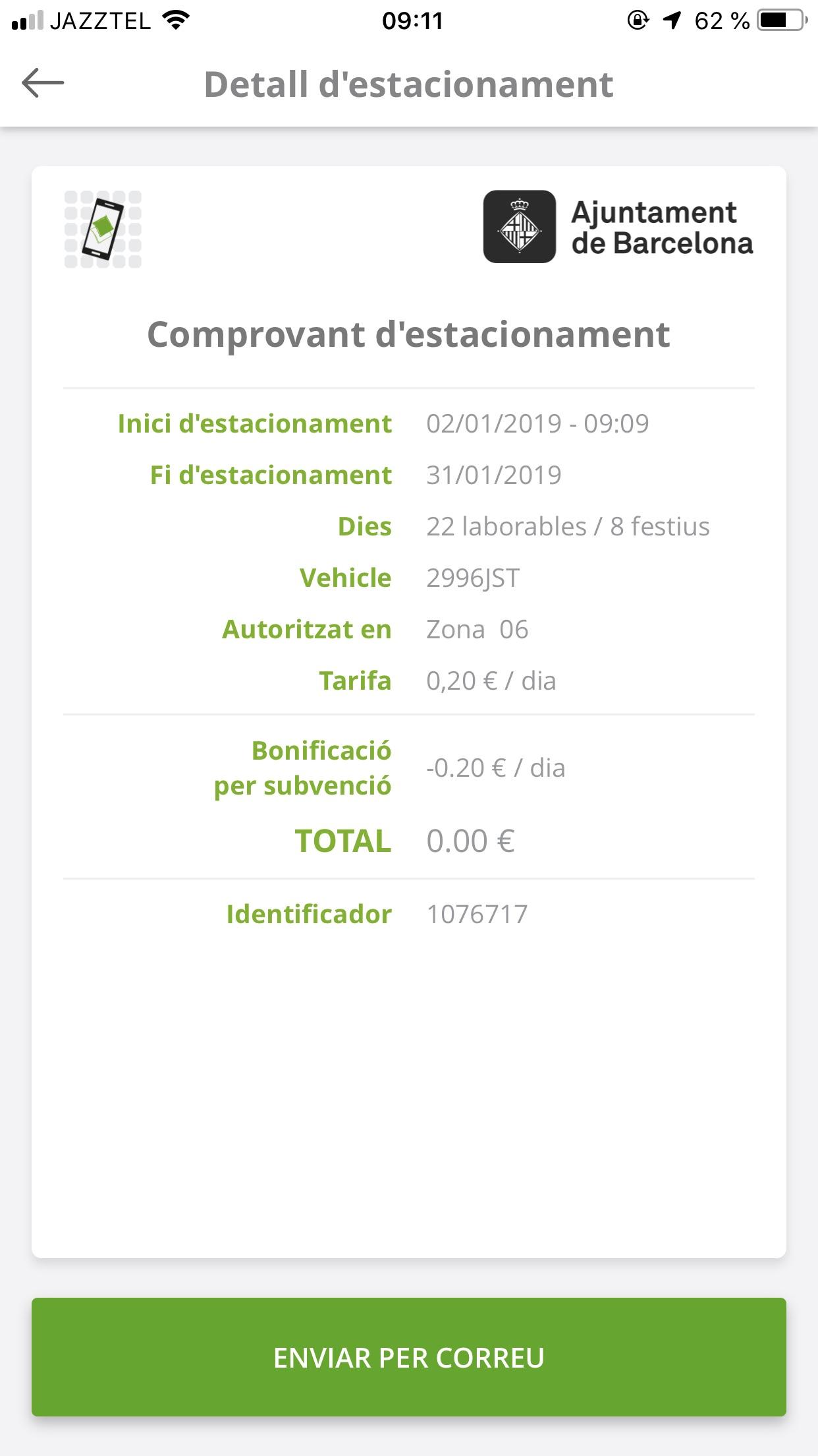Free Green Zone parking this month? r/Barcelona