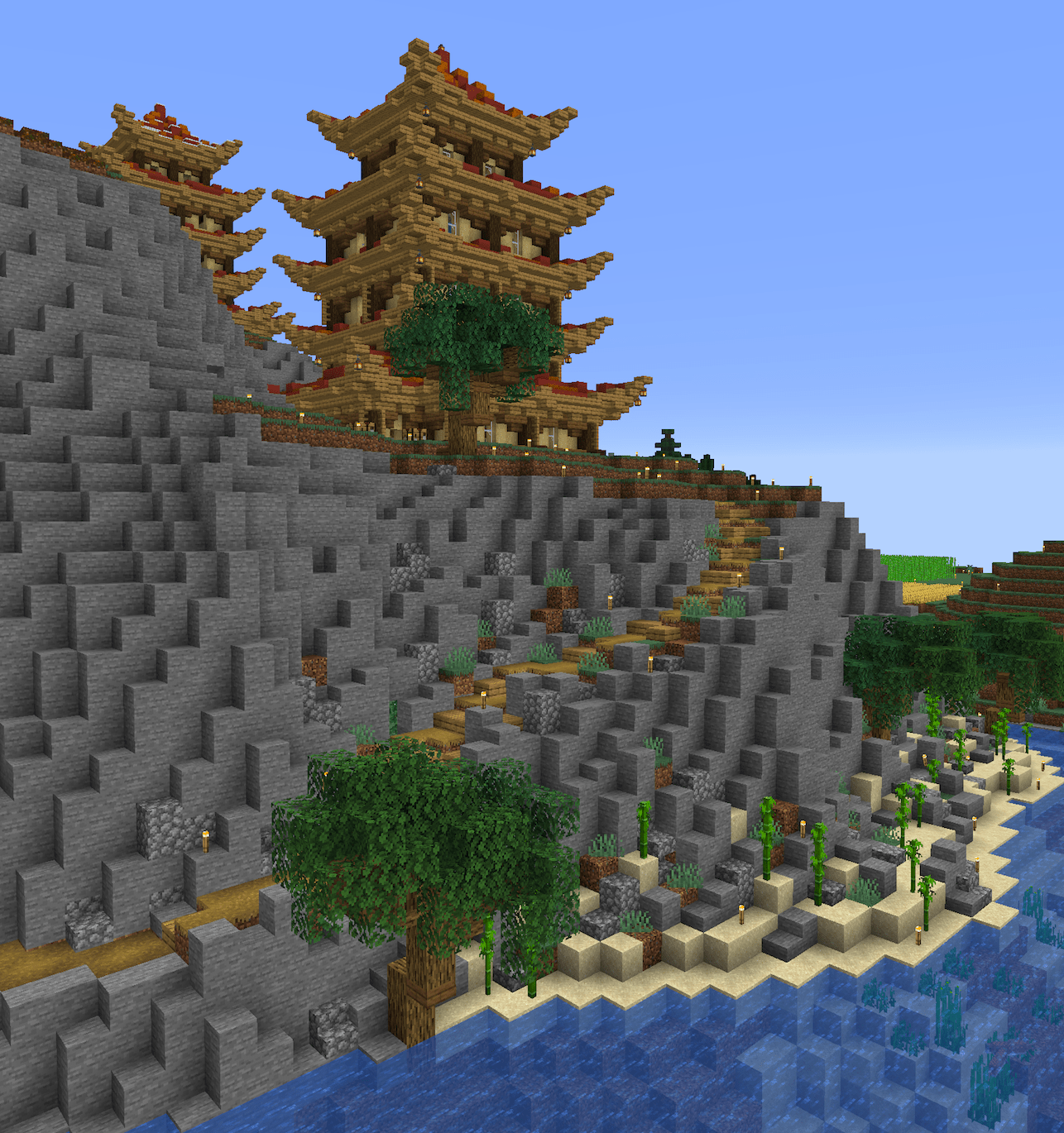A Chinese building I did on my survival server Minecraft