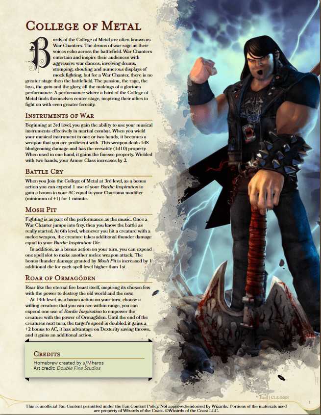 Rpgbot bard subclasses