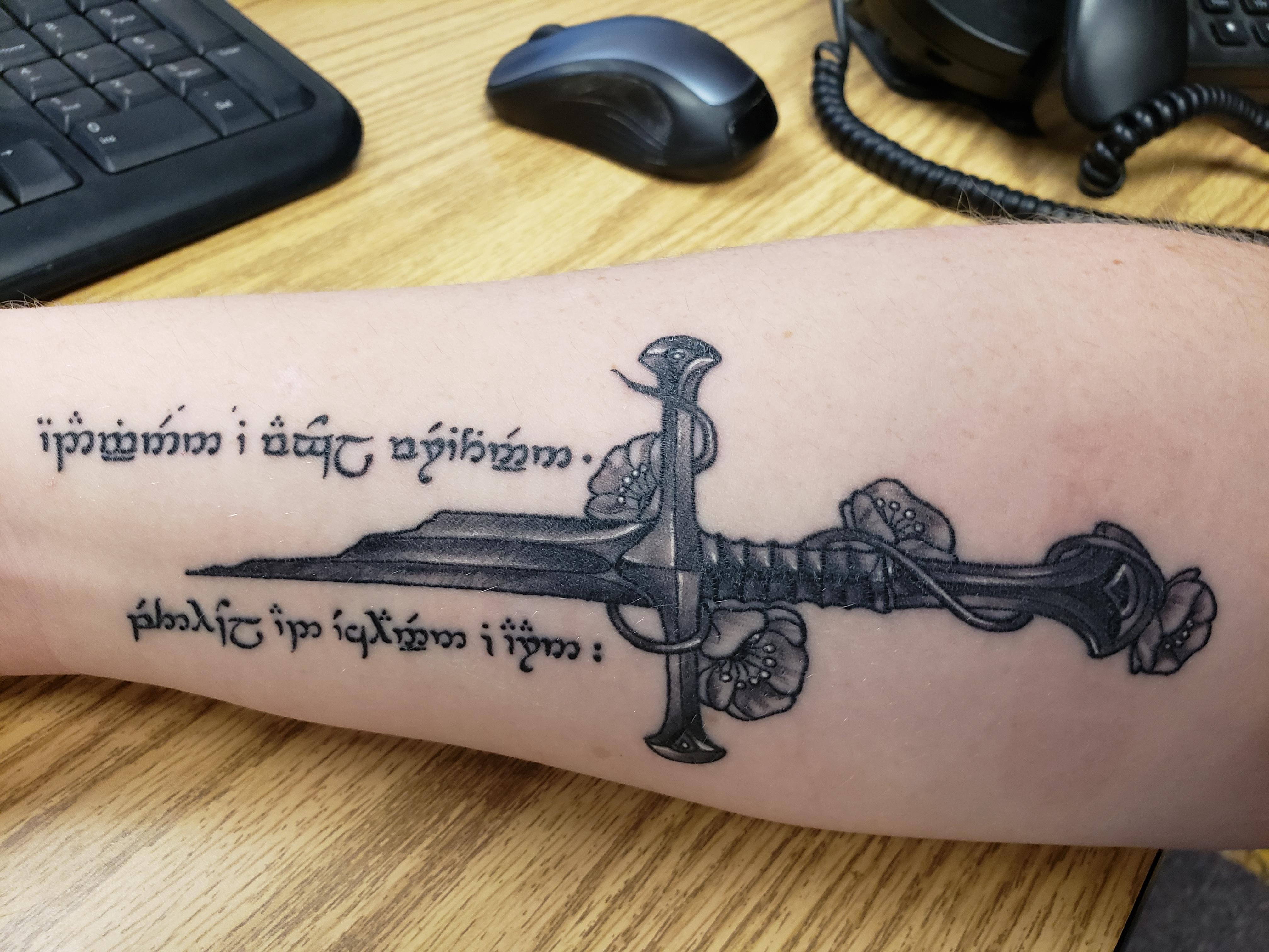Hilt of Narsil by Alex Reid at Artisan Ink, Queensbury, NY. Renewed