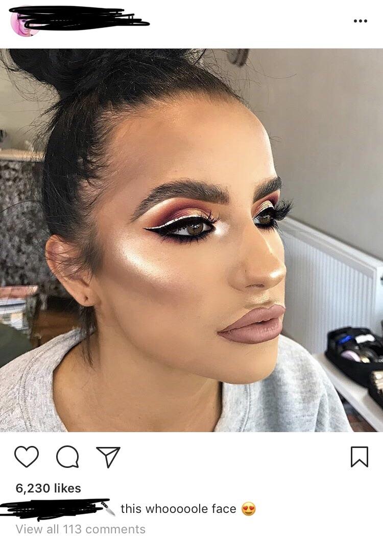 Make up by a “professional MUA” on instagram. r/BadMUAs