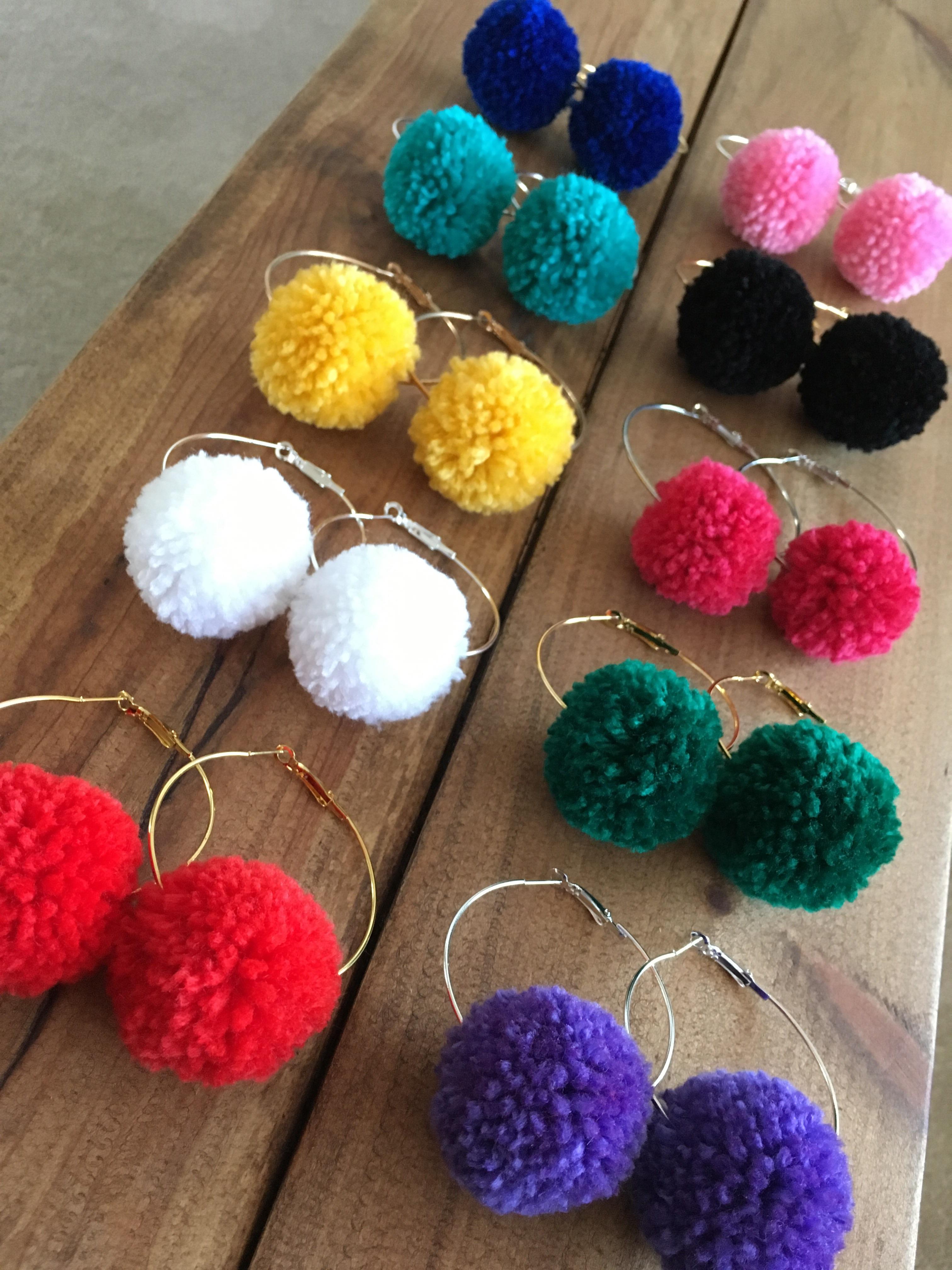 Pom Pom hoop earrings ) r/CraftyTrolls