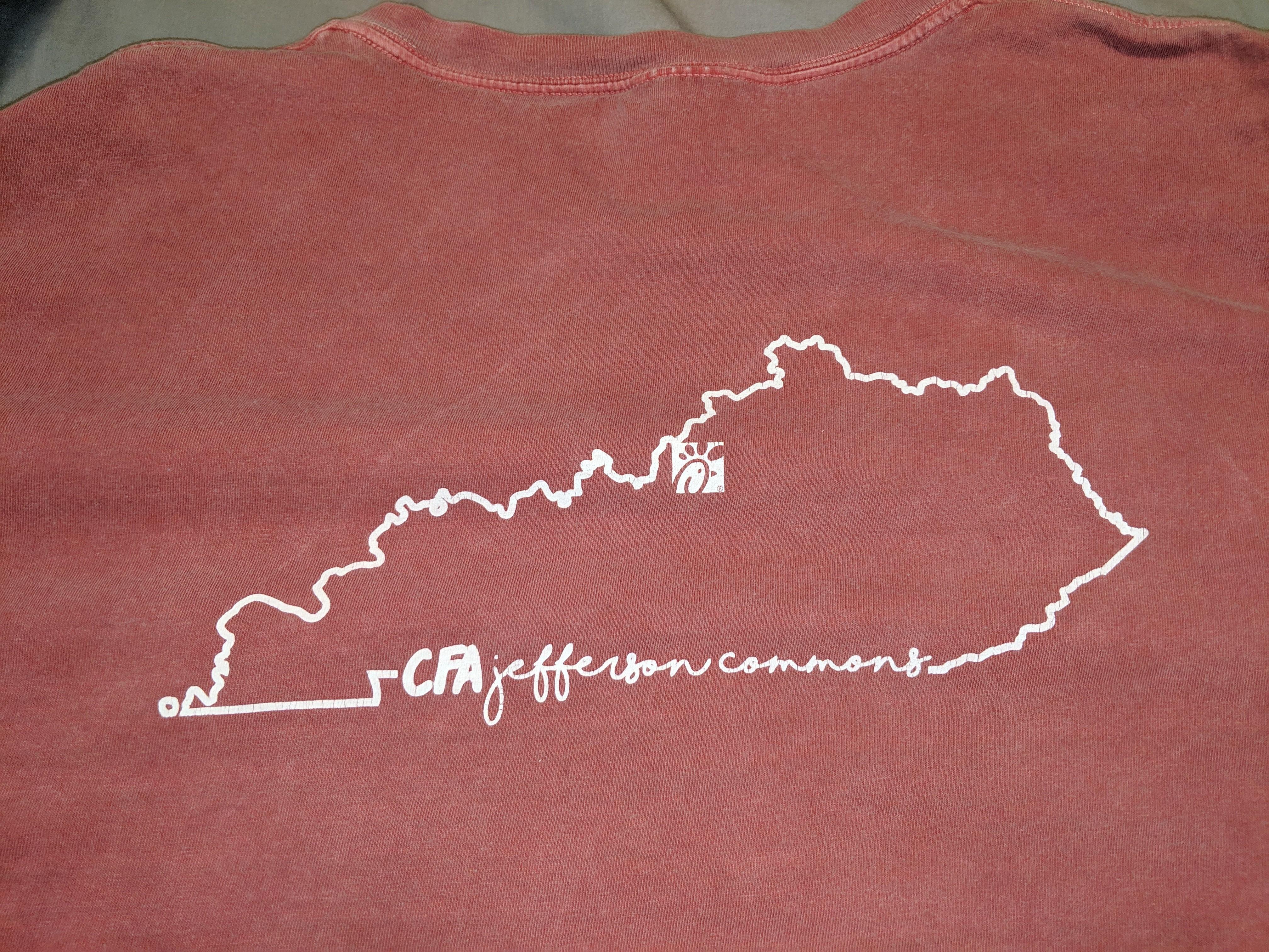 CFA Swag Louisville KY Style Back of TShirt r/ChickFilA