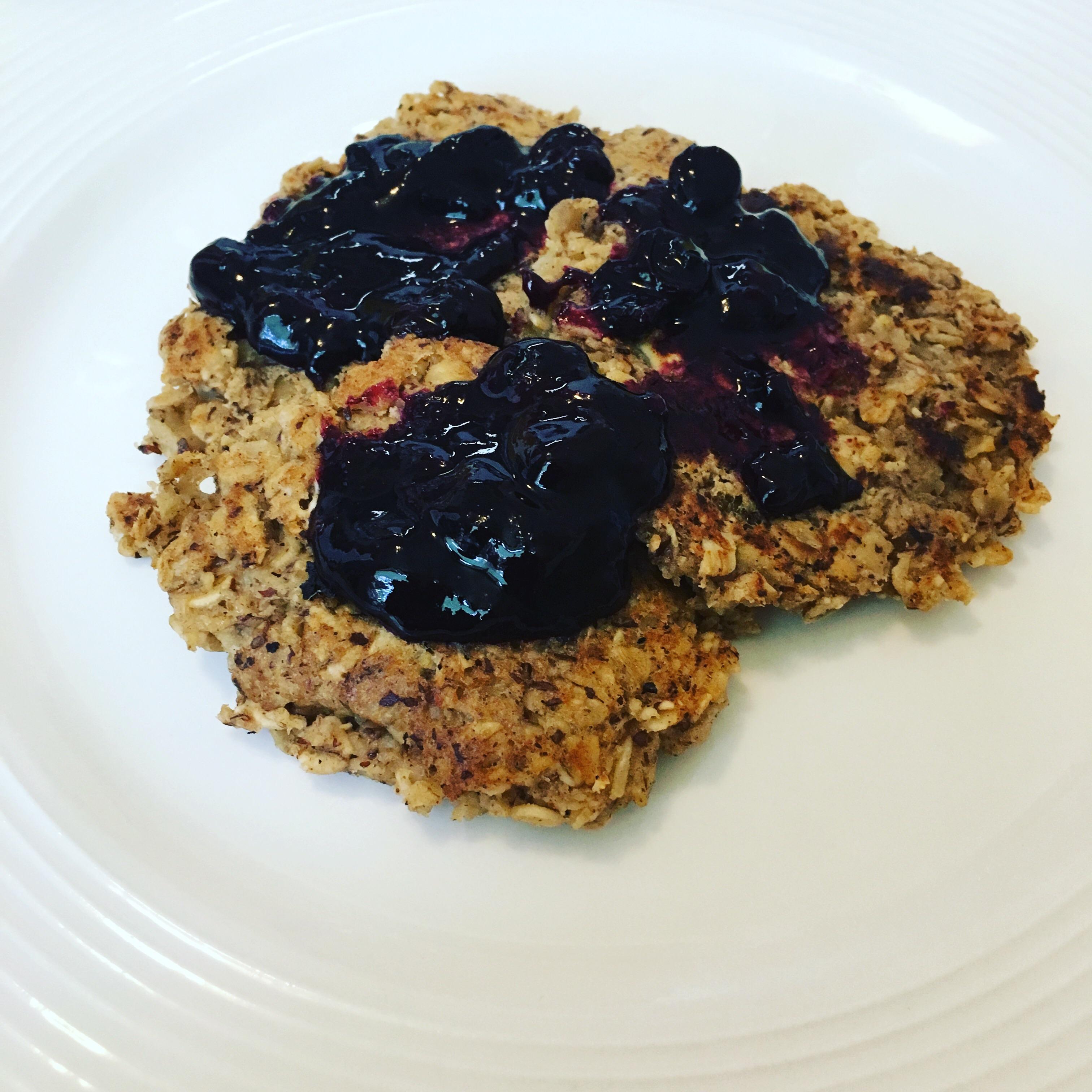 Oat Flour Griddle Cakes with Blueberry Sauce from the Thug Kitchen