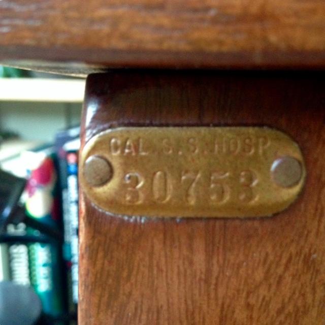 Plaque on wooden chest reads CAL S.S. HOSP. 30753. What does it mean