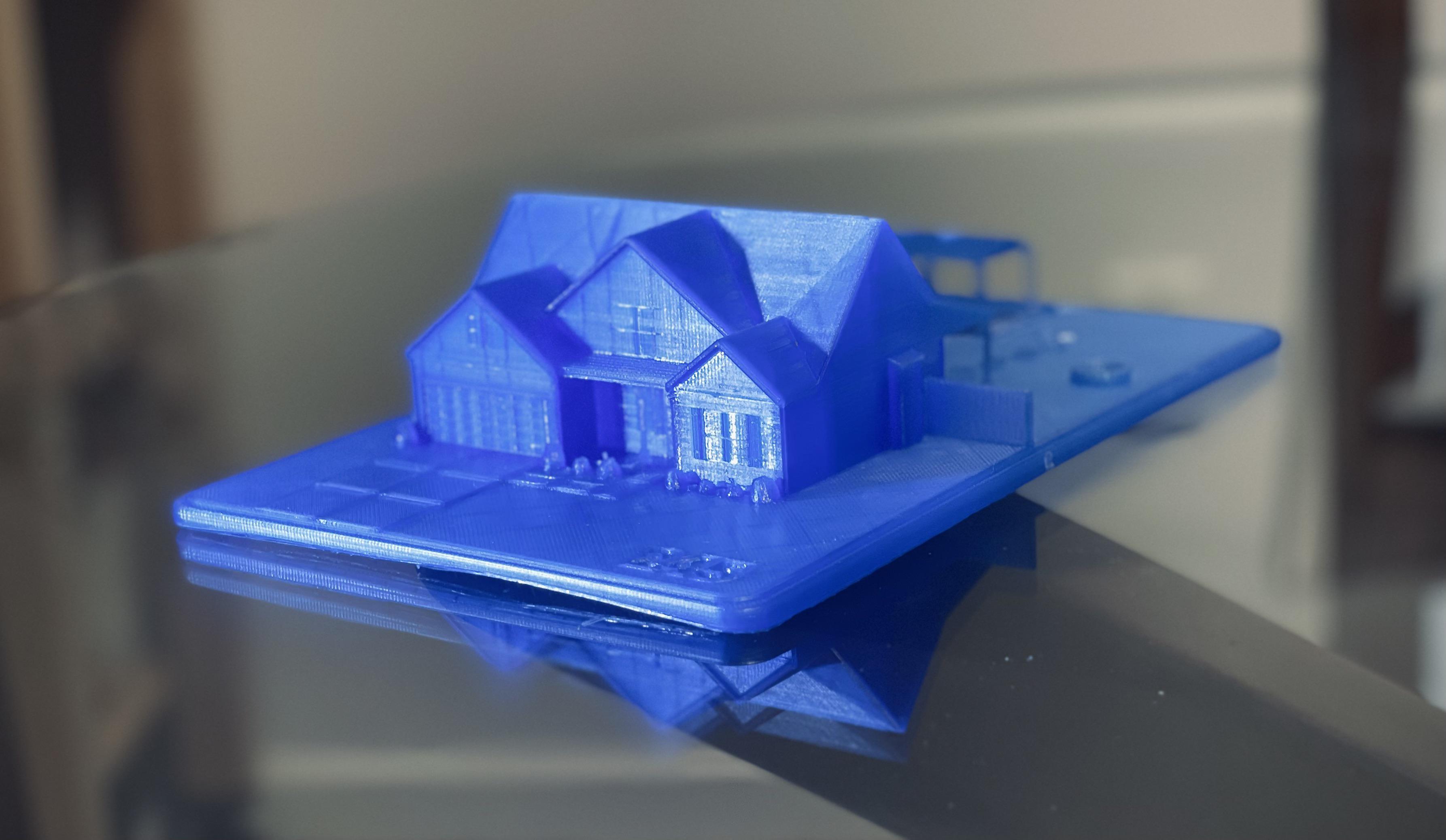 Modeled and printed my friends house as a housewarming gift using