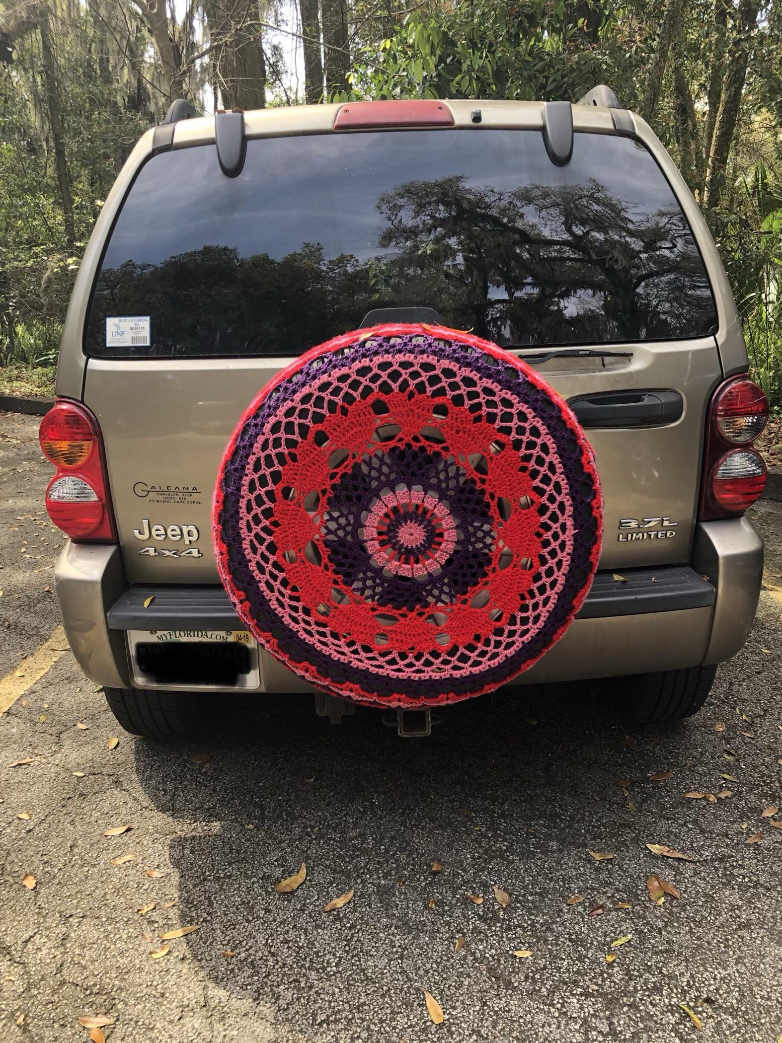 I know a crochet tire cover is silly, But every time I see someone