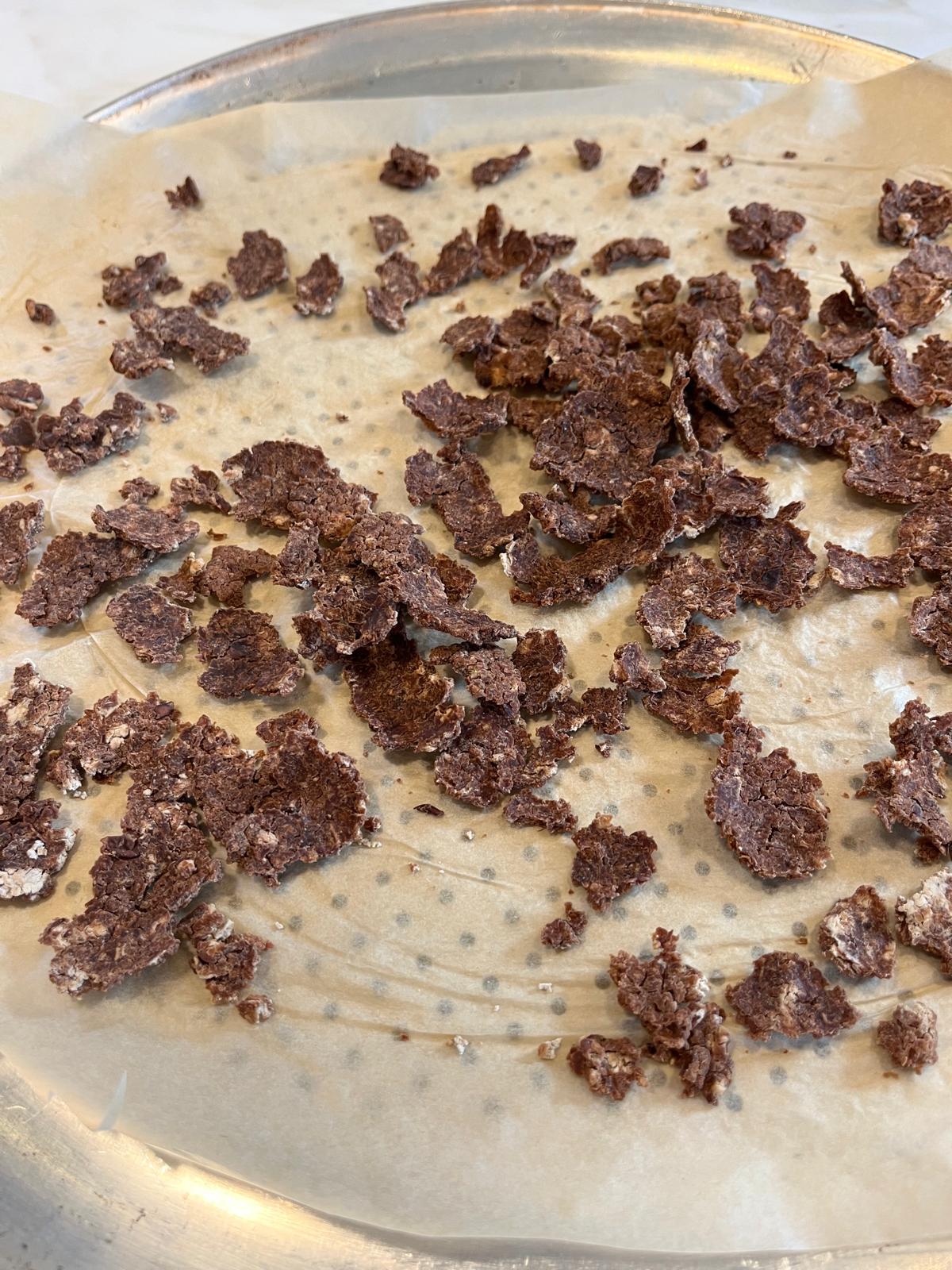 I dehydrated refried beans and they turned out like this and do not