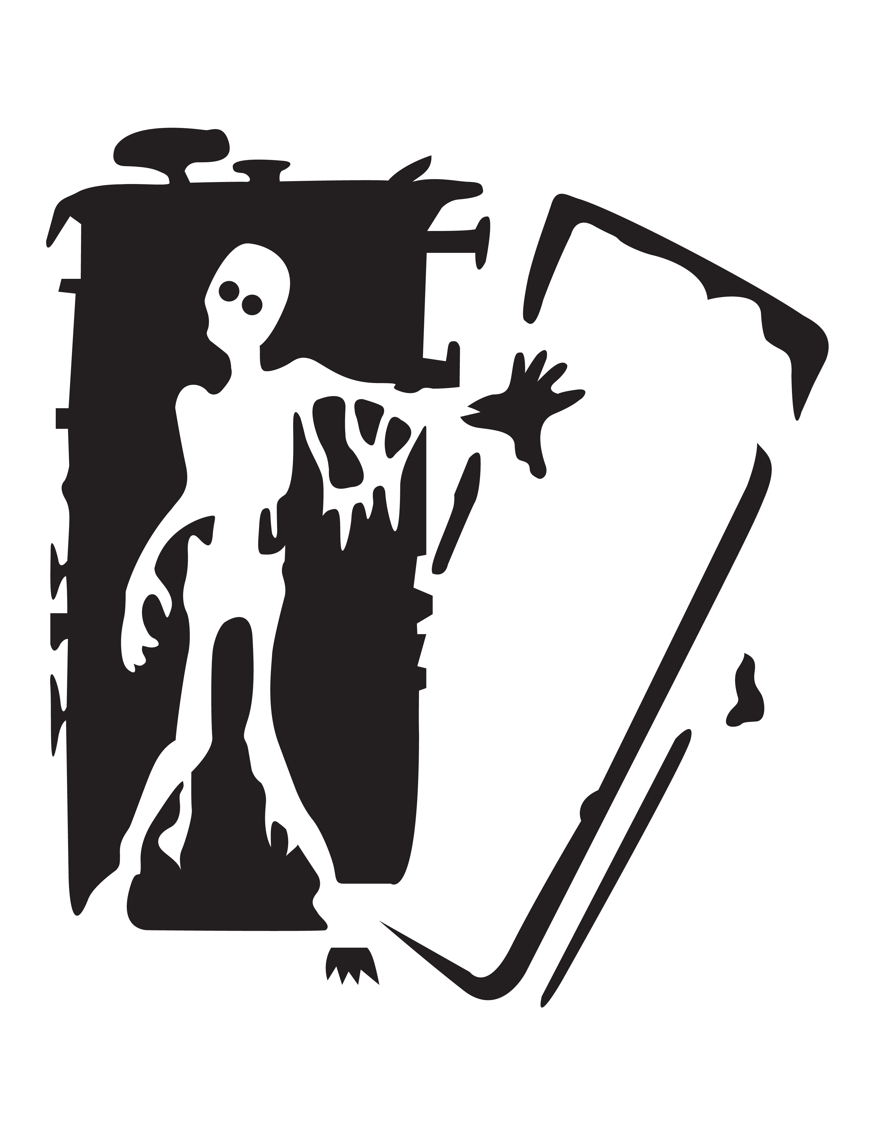 Zombie (Pumpkin Stencil - Pumpkin Pattern - Pumpkin Template - Jack-o