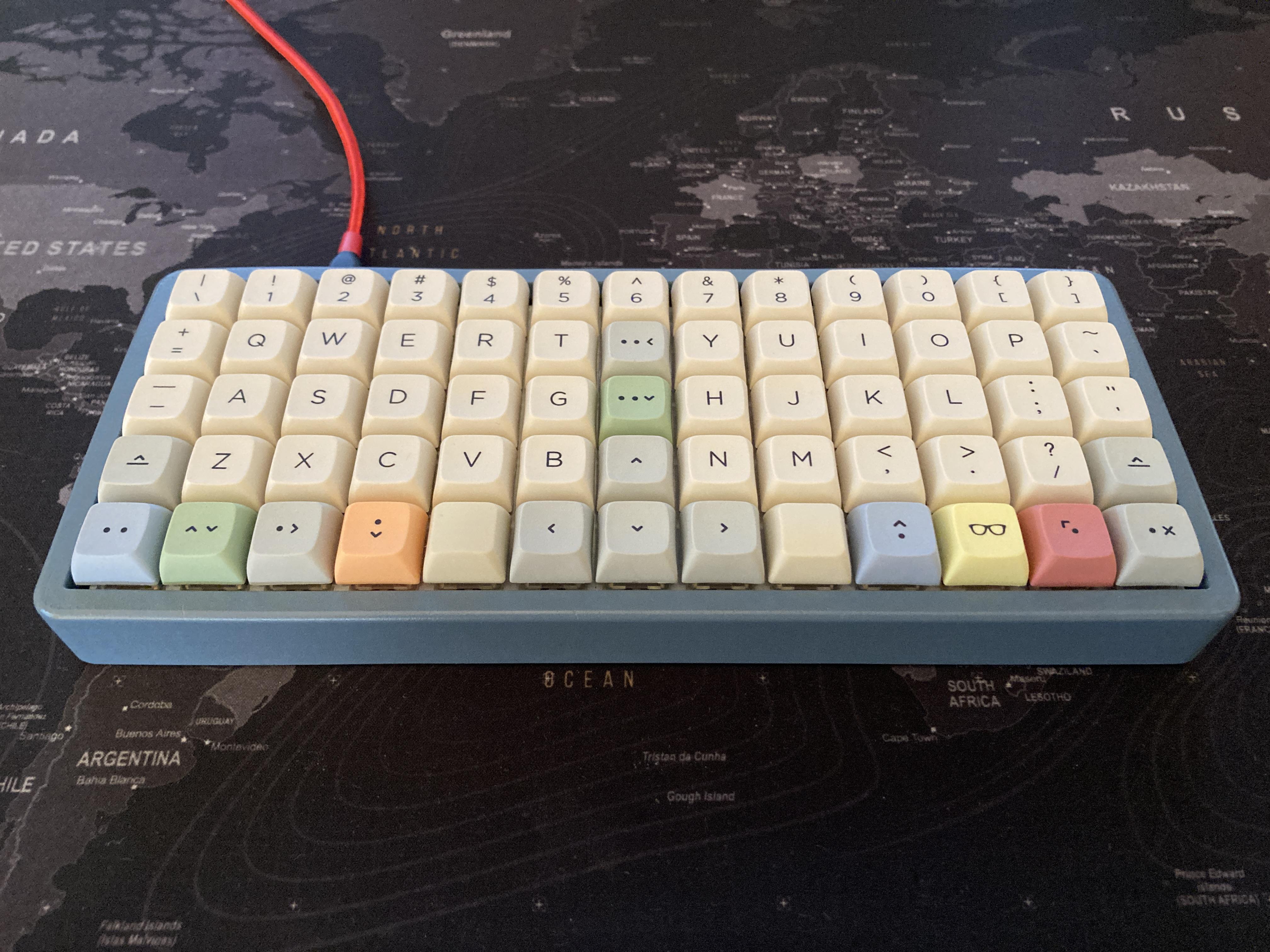 Drop MiTo Base Layout Black on White Keycaps