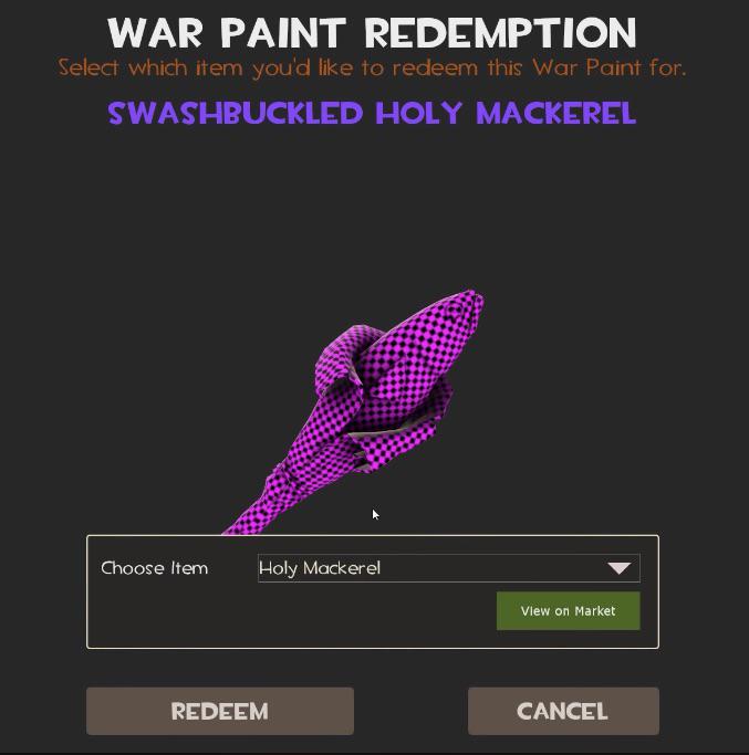 the new swashbuckled war paint does not have a texture on the holy