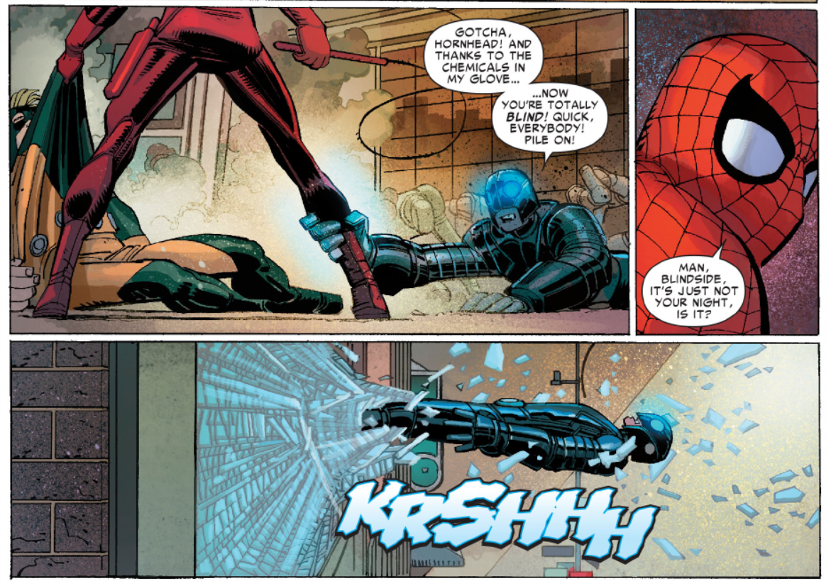 Blindside tries to blind Daredevil [Spiderman 600] r/Daredevil