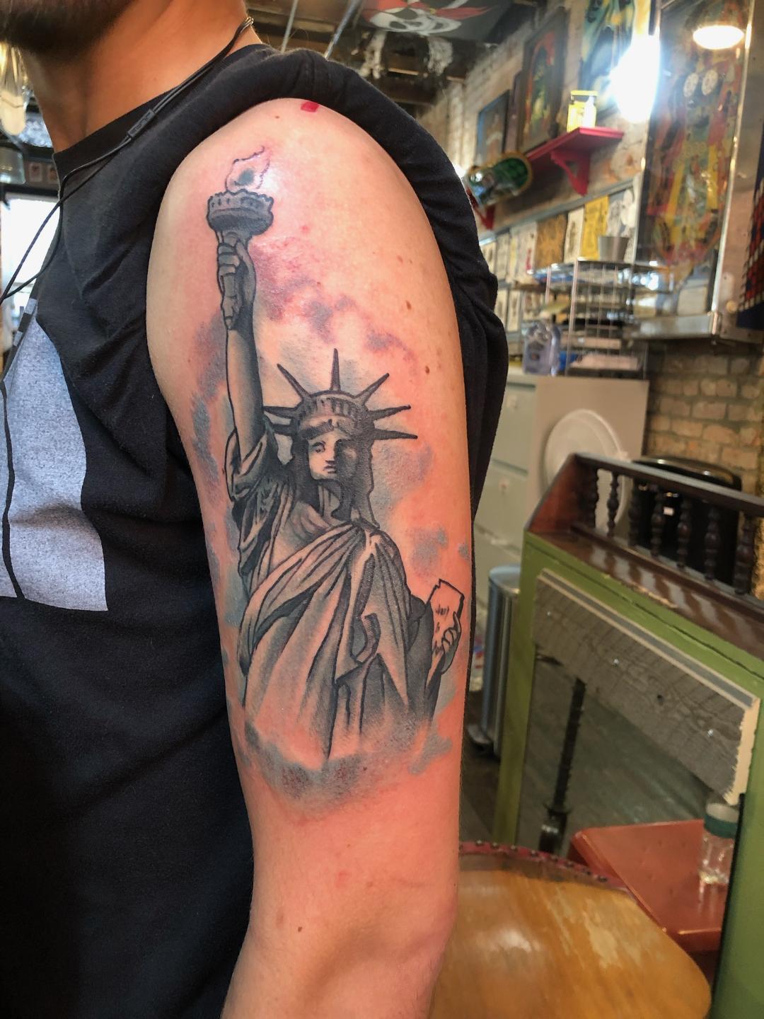 Lady Liberty done by Chris at Kustom Hustle in Savannah, Ga. Just part
