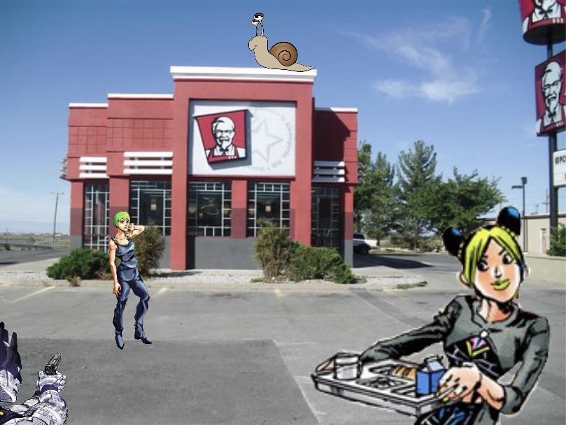 Tray Jolyne eating around the world day 1 KFC r/ShitPostCrusaders