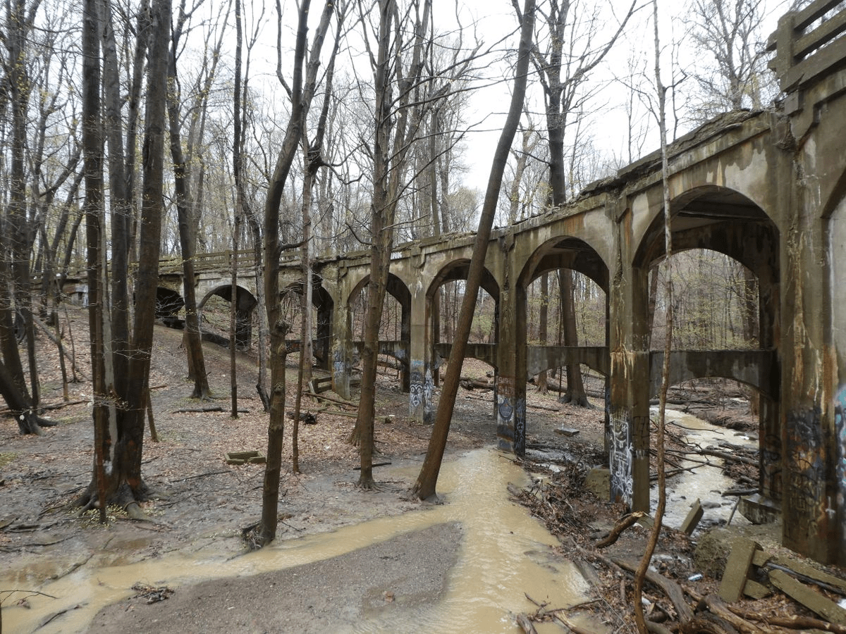 The Hillandale Bridge in Euclid, Ohio, was built for a housing