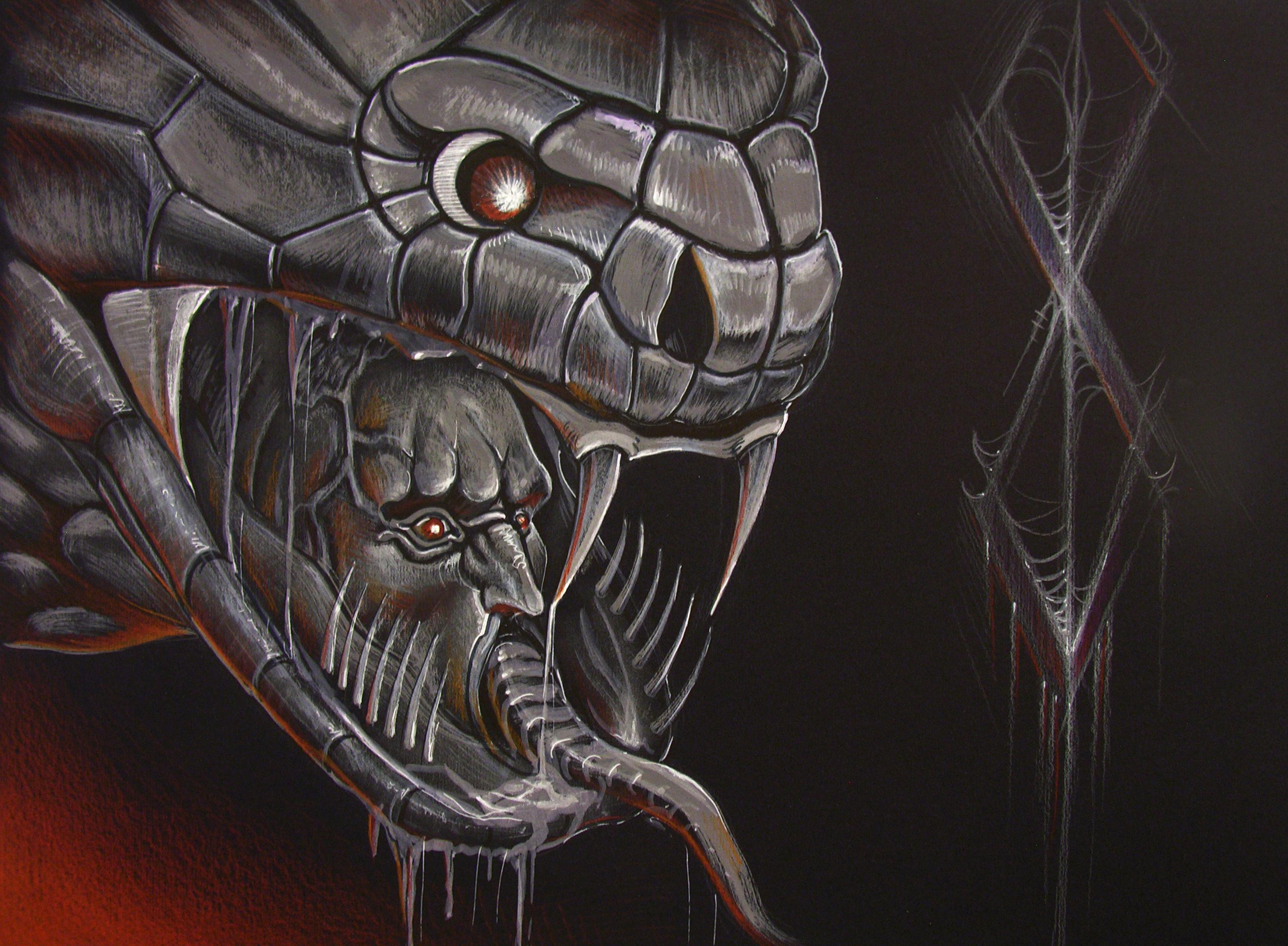 Lord Of Koka Castle White Ink And Colored Pencils Berserk