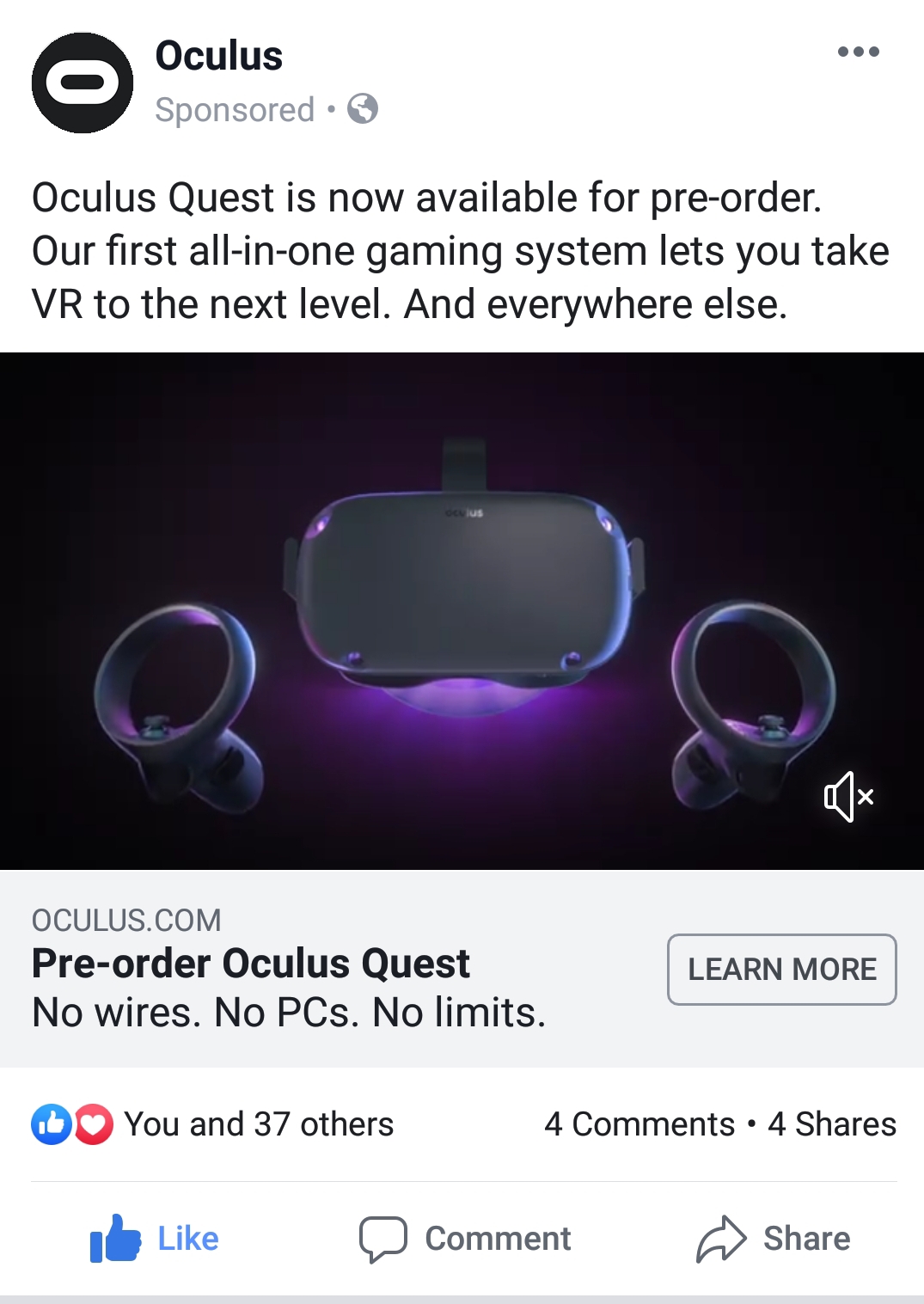 First Oculus Quest ad that I've seen in the wild OculusQuest