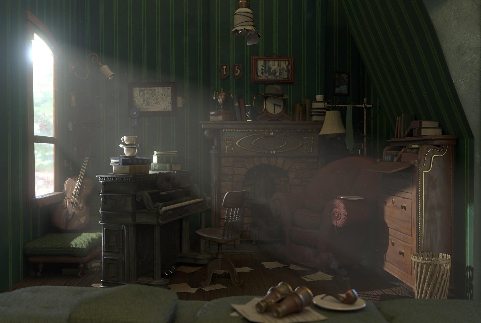 Roger’s Study, 101 Dalmatians r/Maya