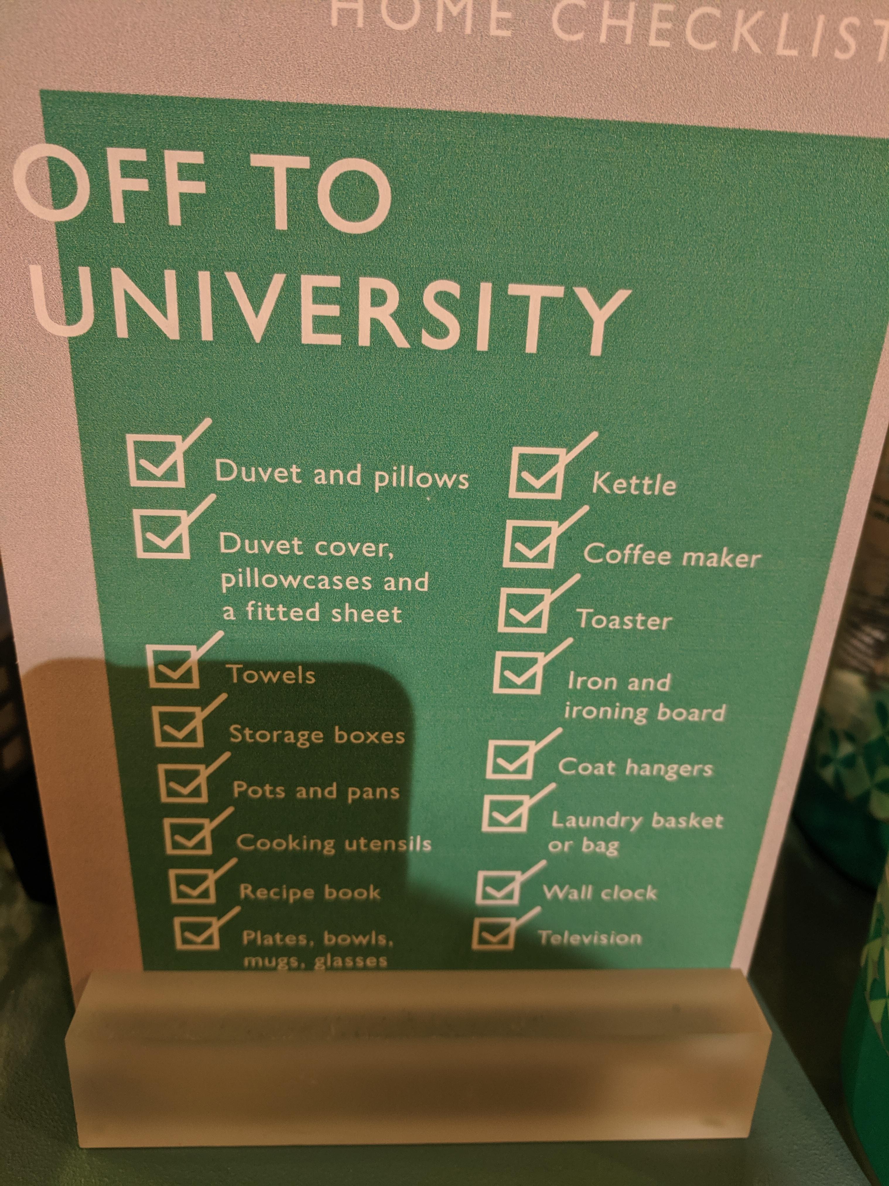 The John Lewis essential university shopping list for the middle class