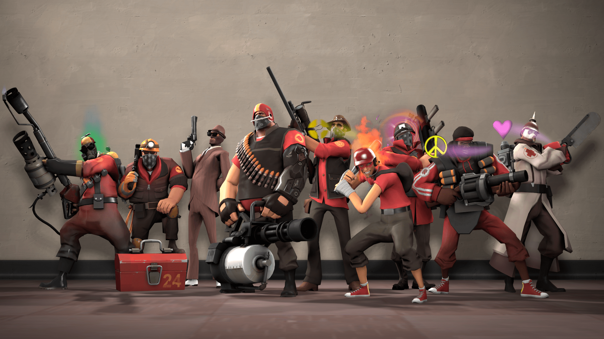[SFM] was bored so i made the tf2 class lineup with my cosmetics r/tf2