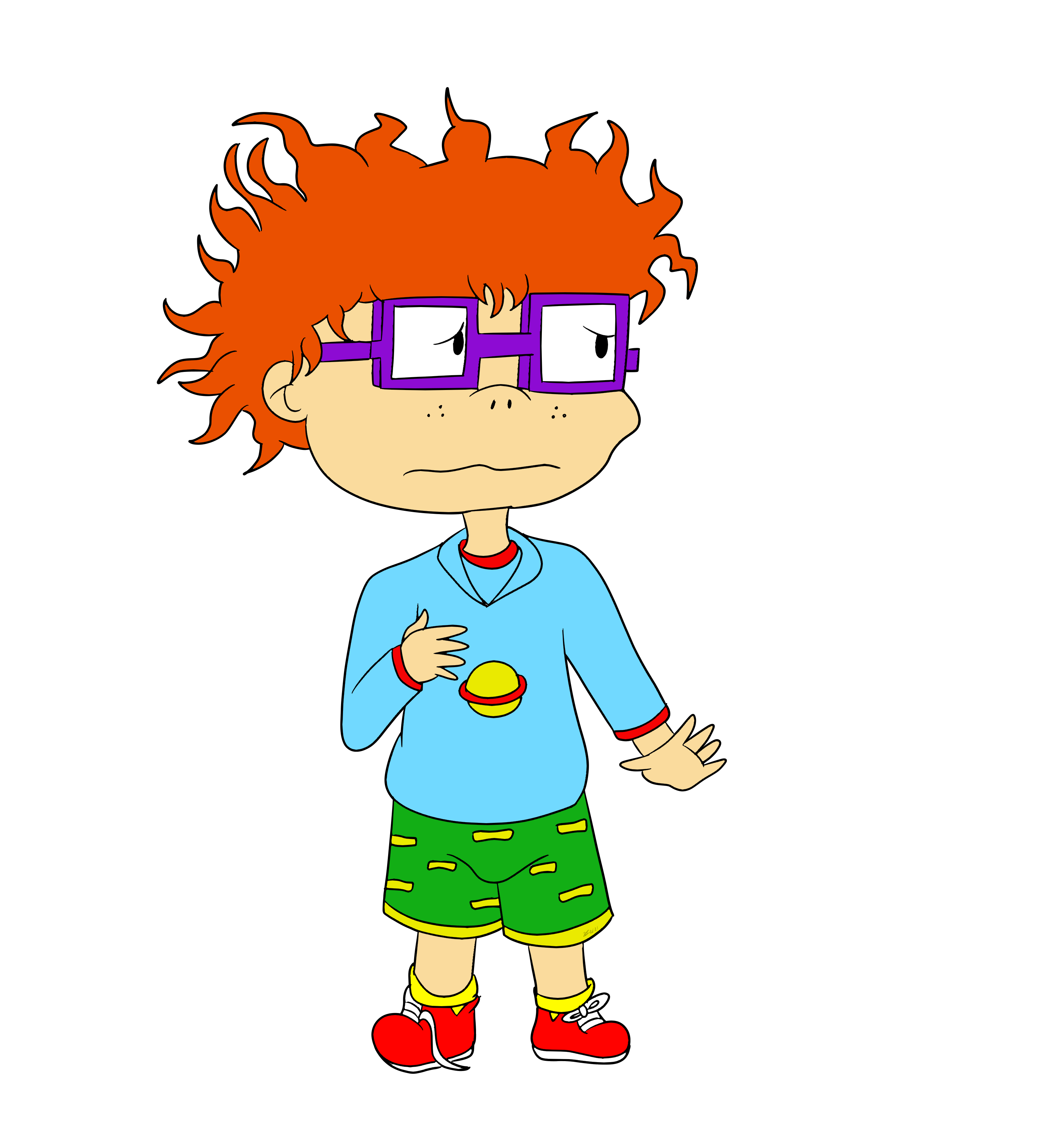 3 year old Chuckie concept (lineart of some art I posted about a month ago) r/rugrats
