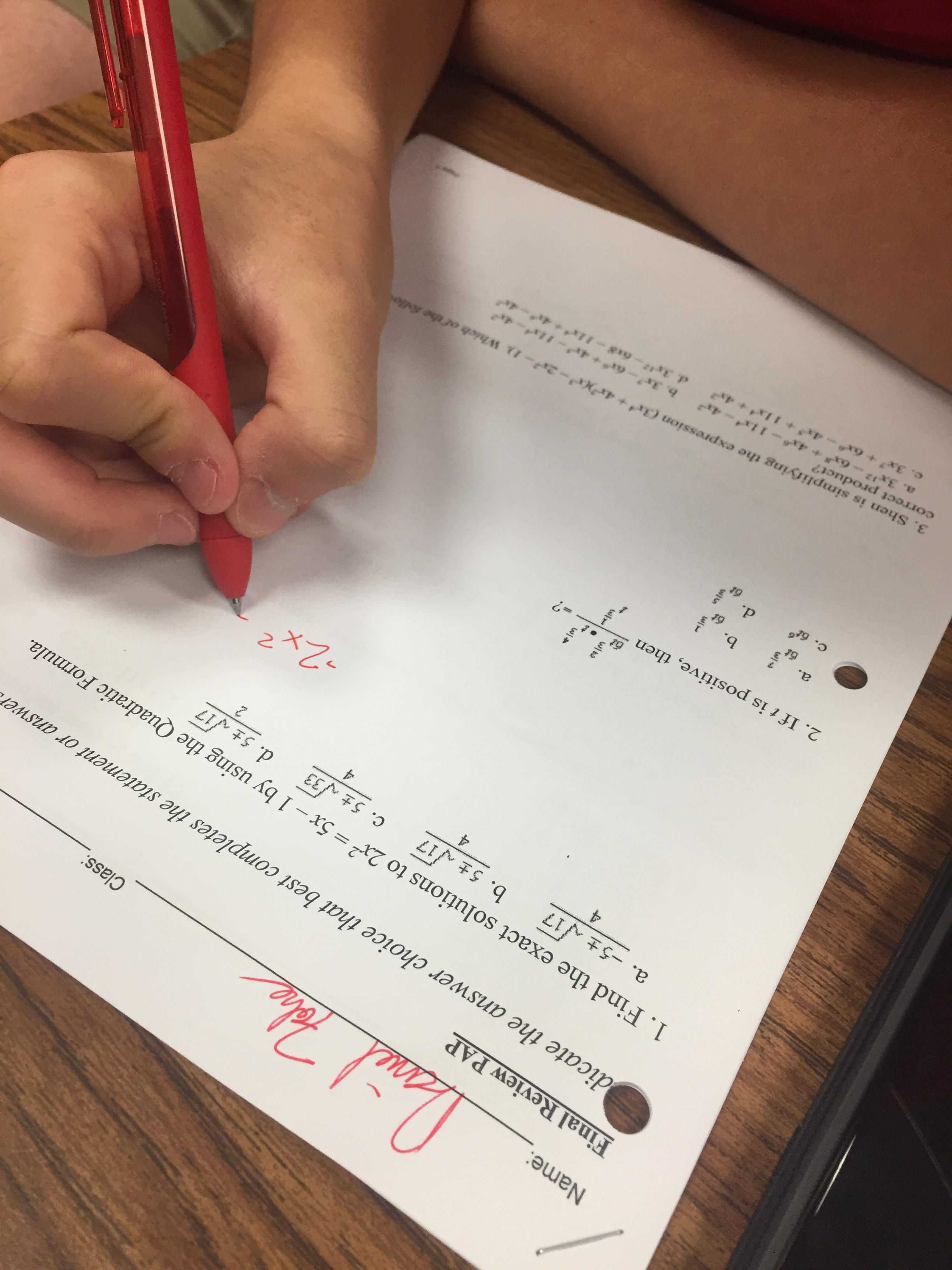 Using red pen on a math quiz r/firstworldanarchists