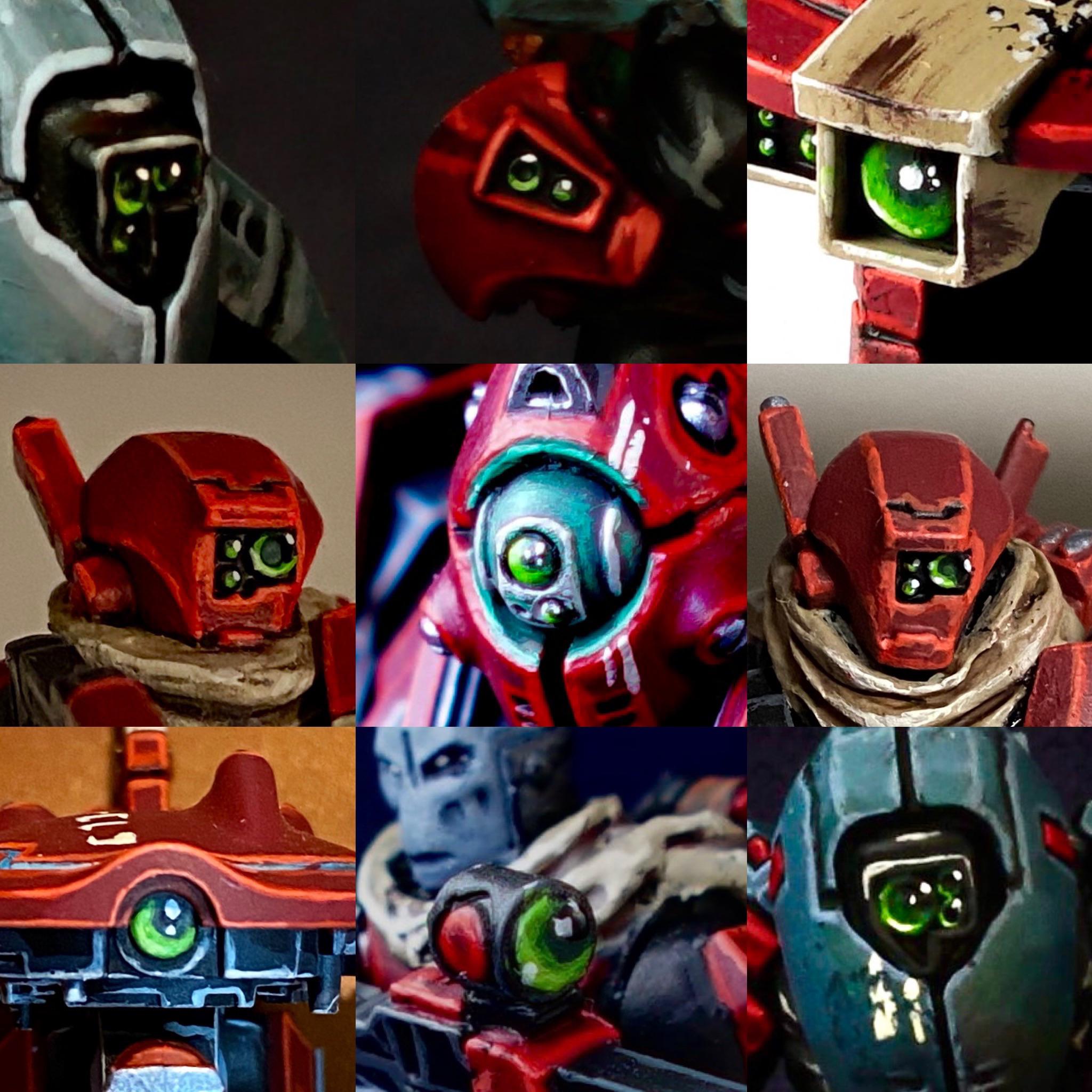 The chance to paint lots of lenses is definitely one of my favorite parts about Tau! r/Tau40K