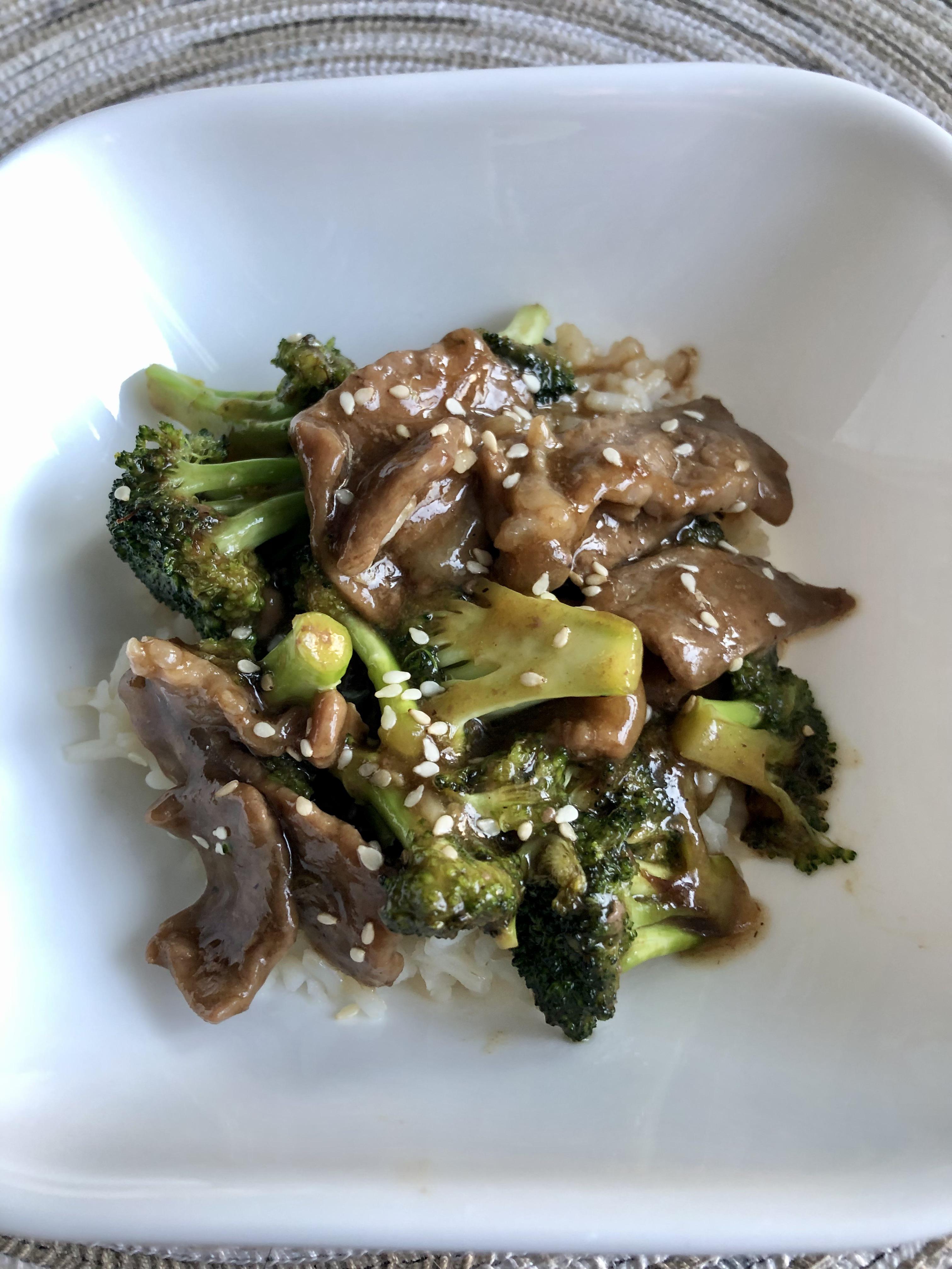 Beef and broccoli over jasmine rice FoodPorn
