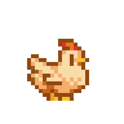 My first try for a Pixelart of the Chicken! Let me know what I could do